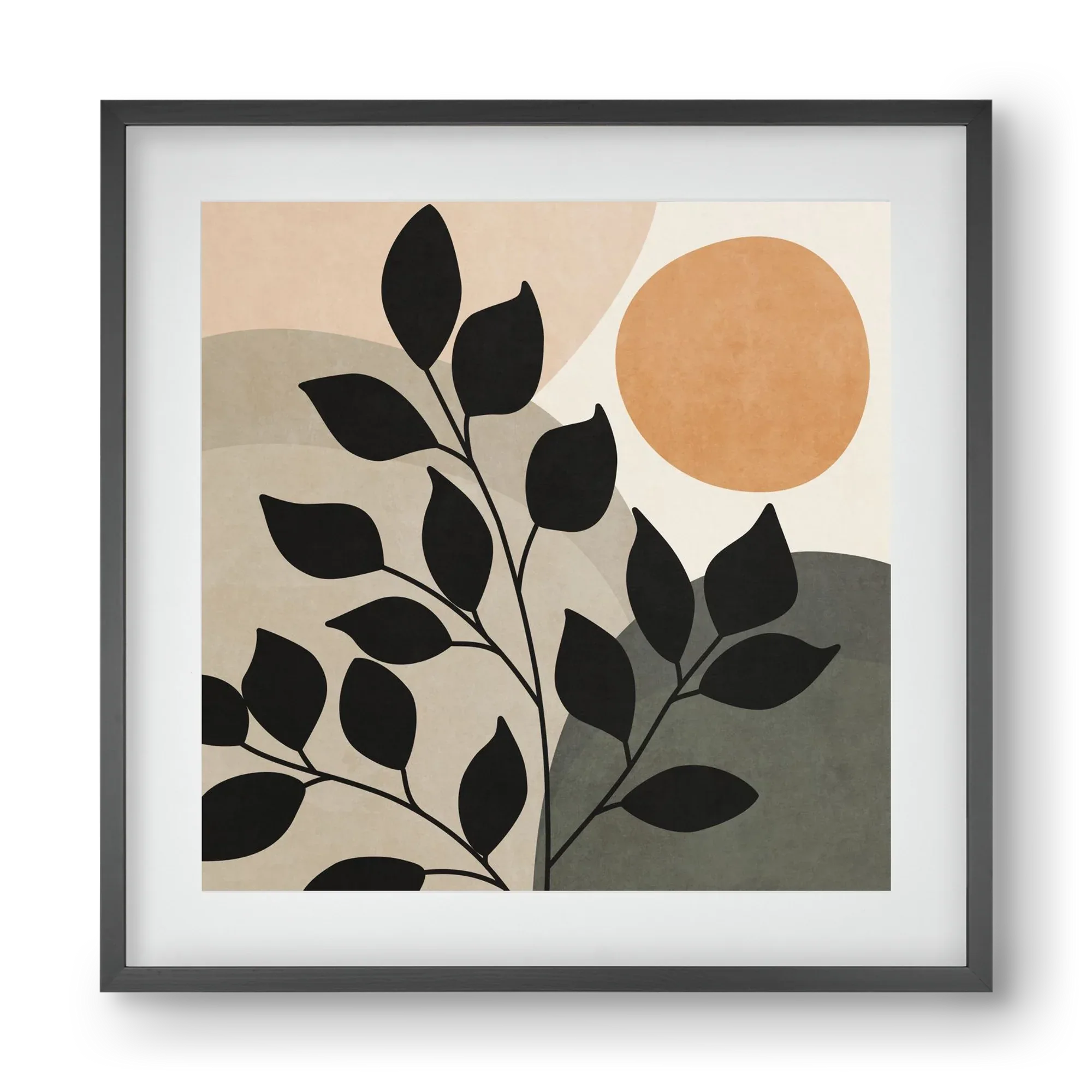 ABSTRACT TROPICAL ART - SUN AND LEAVES 01 - artbridge