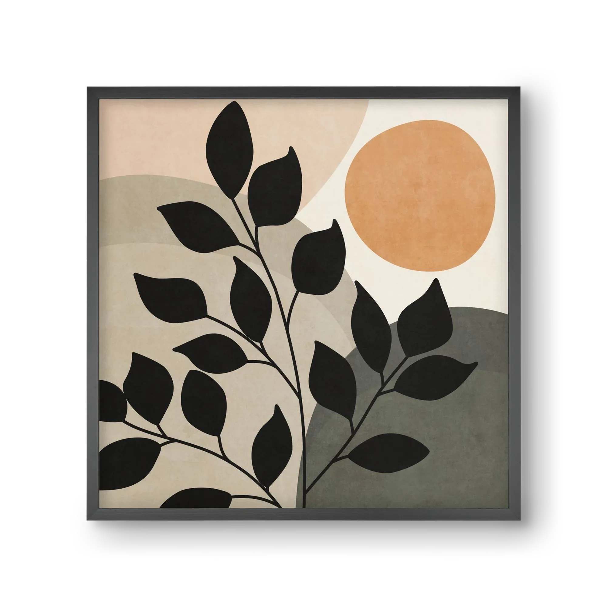 ABSTRACT TROPICAL ART - SUN AND LEAVES 01 - artbridge