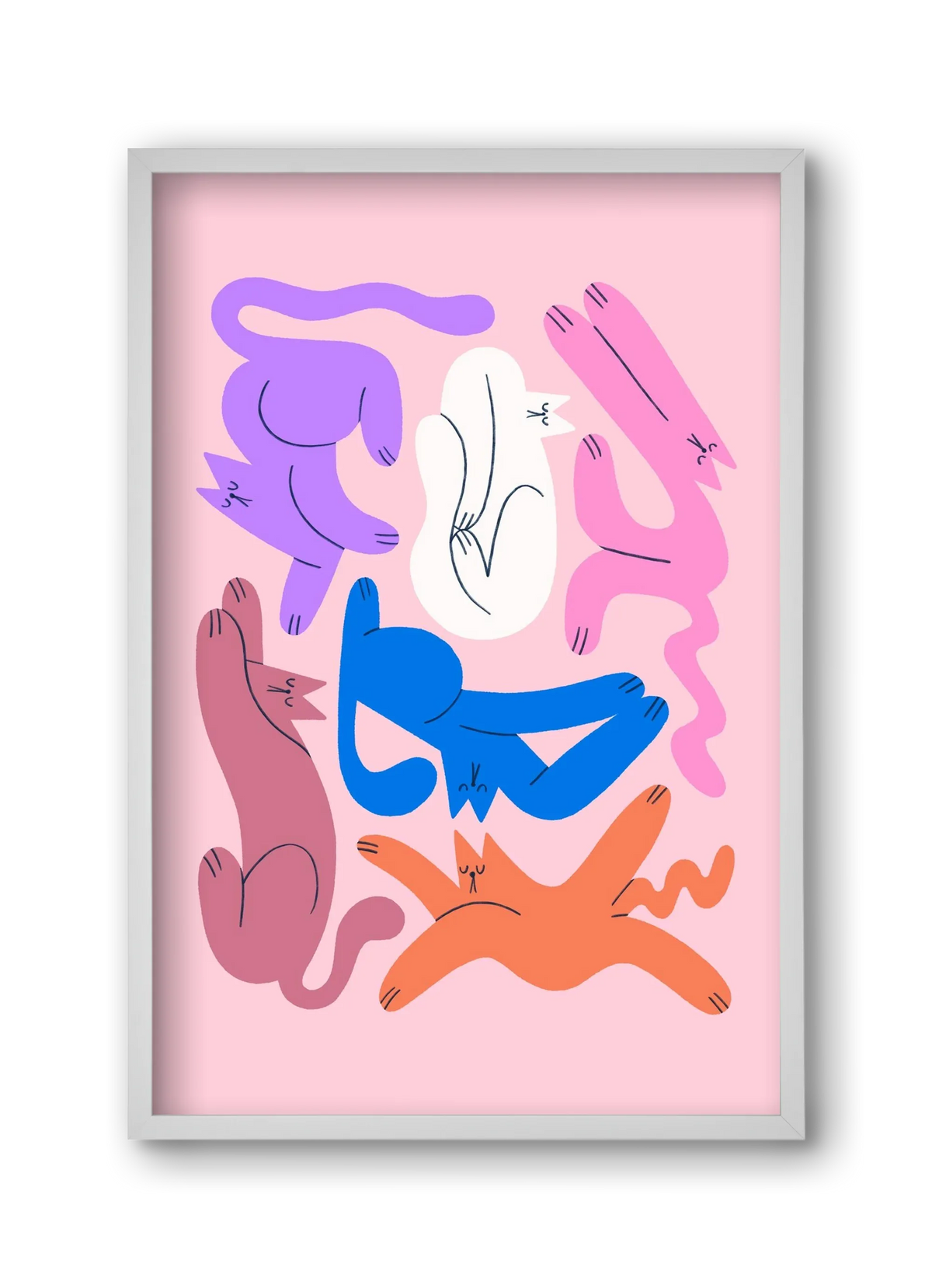 Funky Cats - Pink - artbridge