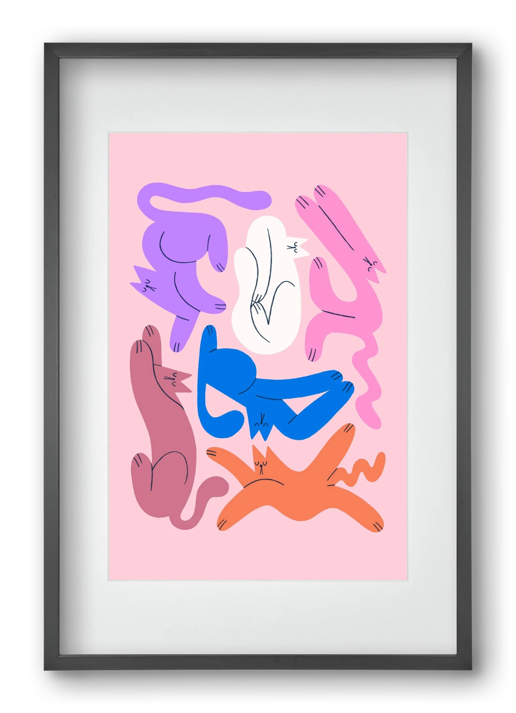 Funky Cats - Pink - artbridge