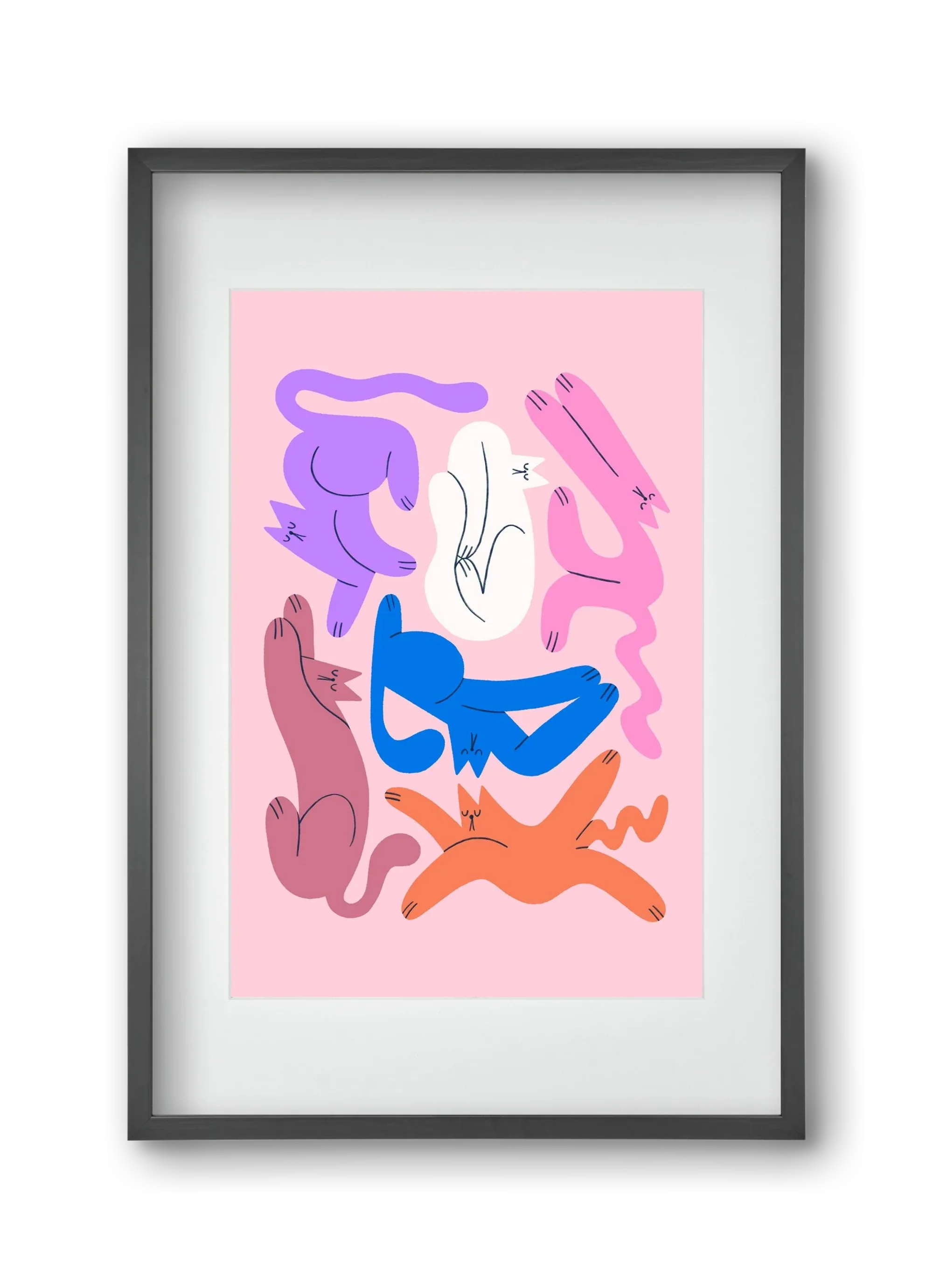 Funky Cats - Pink - artbridge