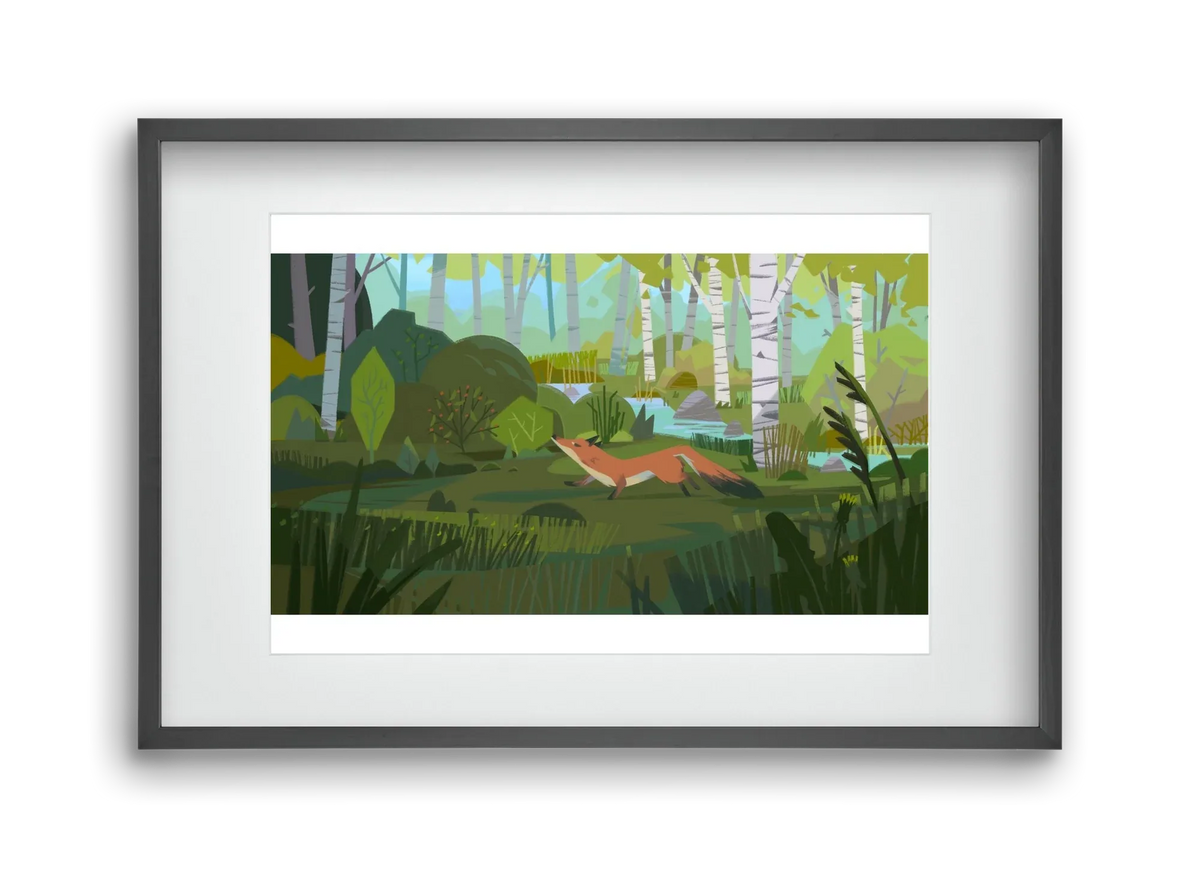 Fox in the forest - artbridge