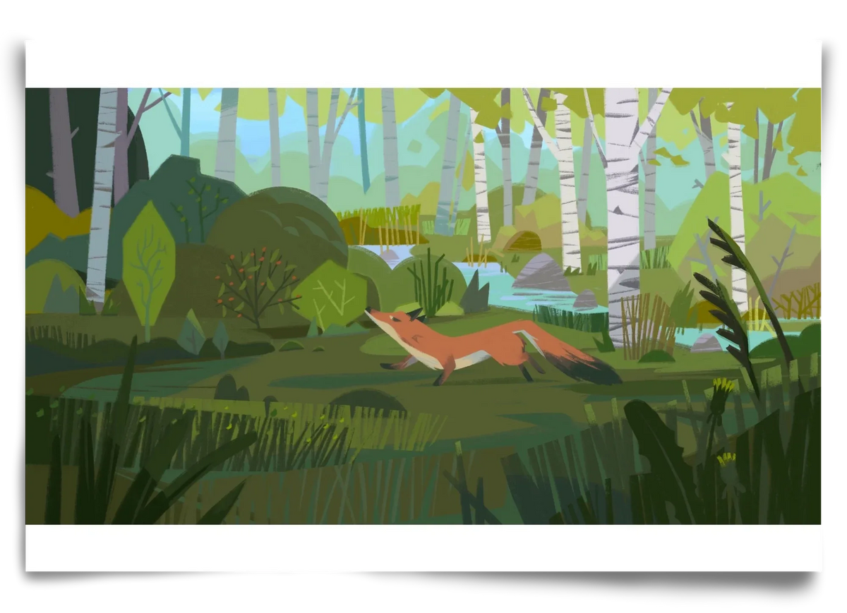Fox in the forest - artbridge