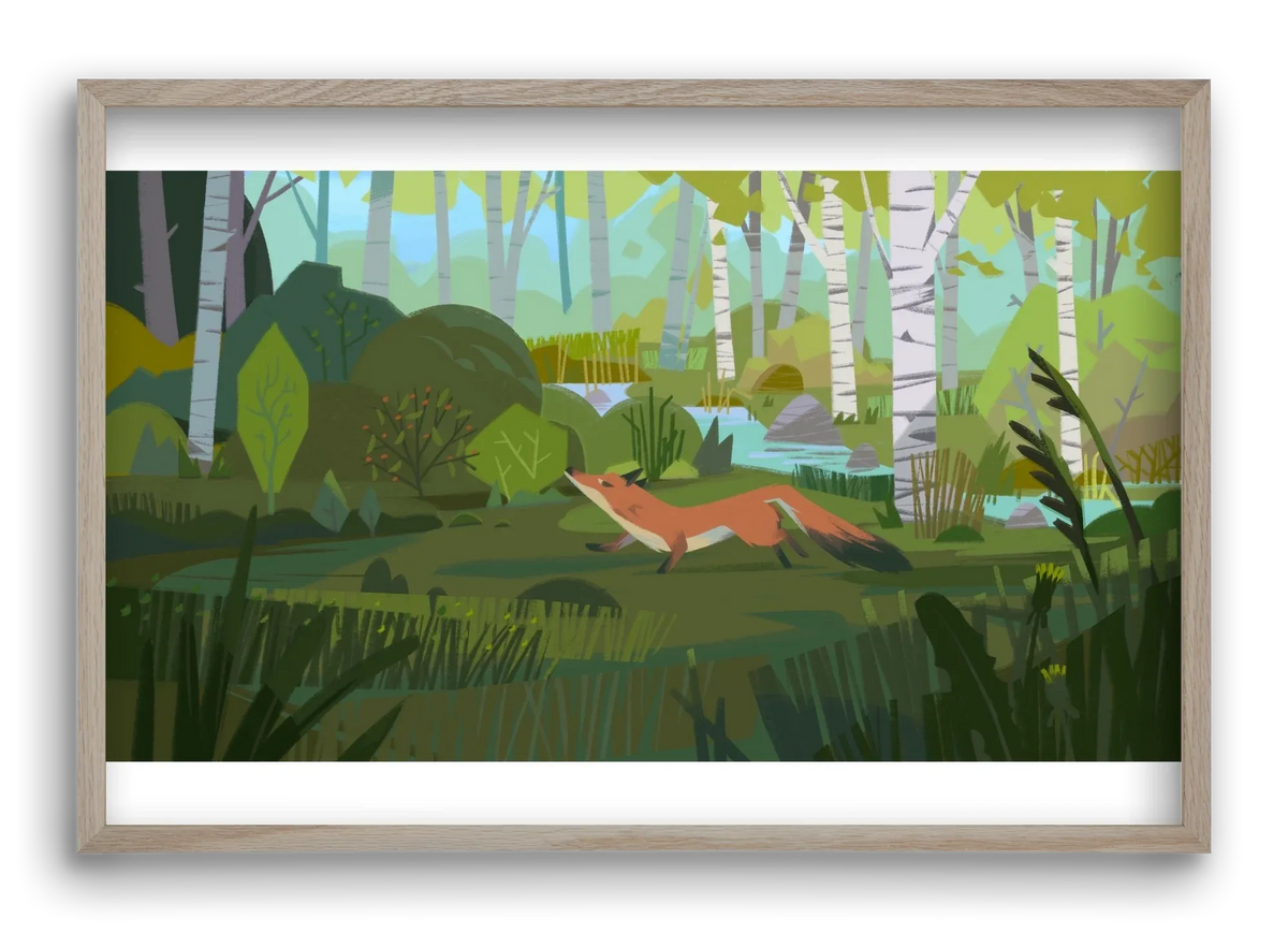 Fox in the forest - artbridge