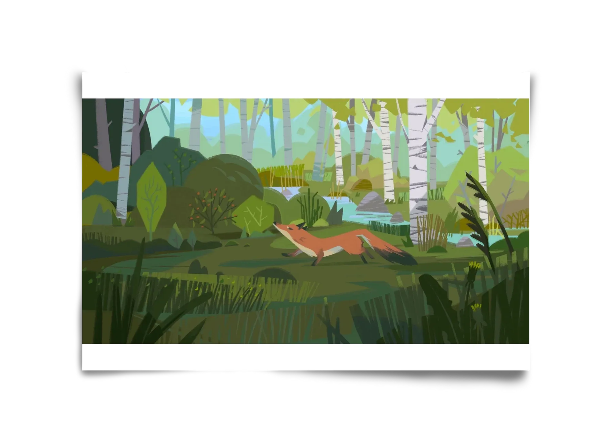Fox in the forest - artbridge