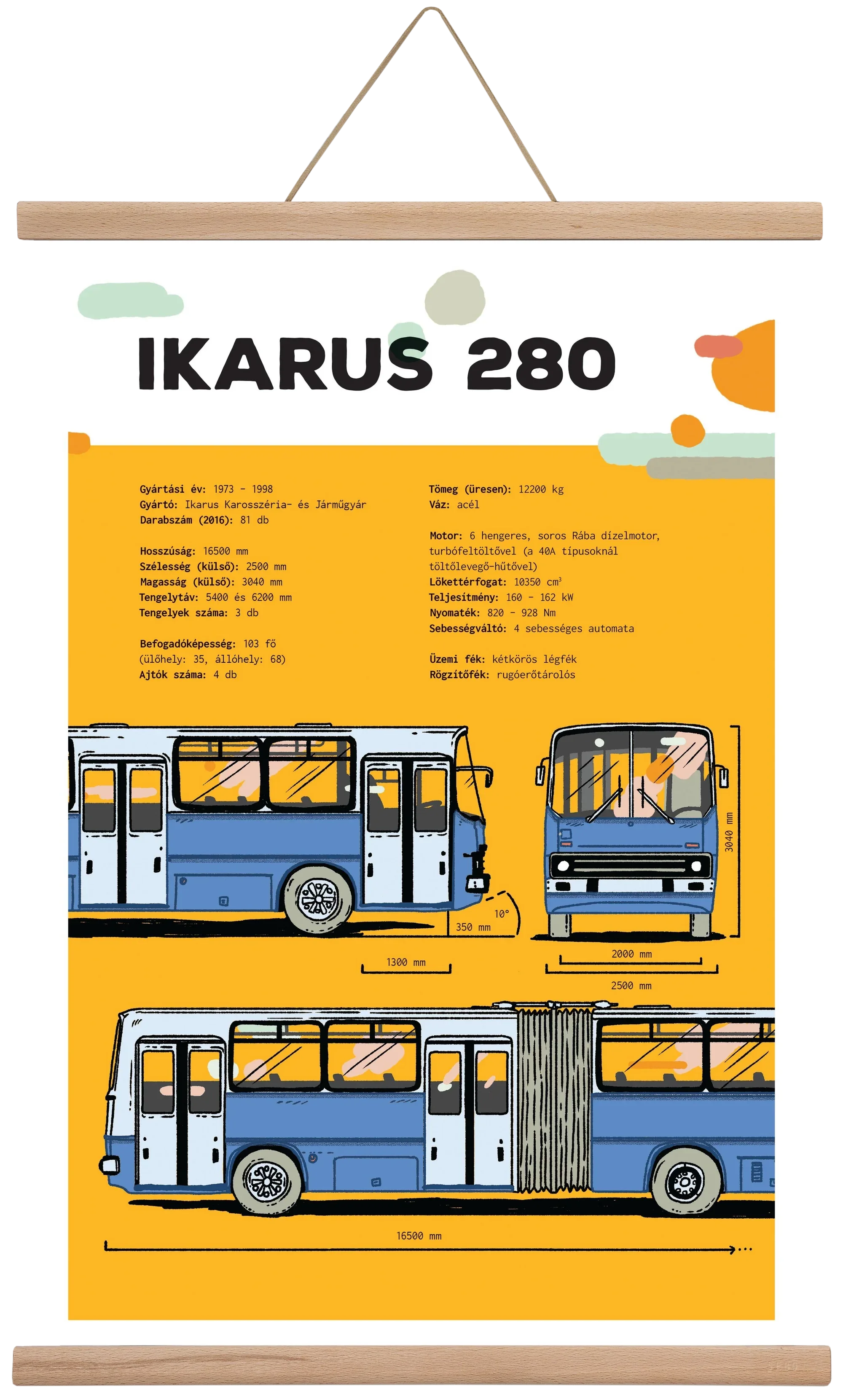 Ikarus 280 jellegrajz - artbridge