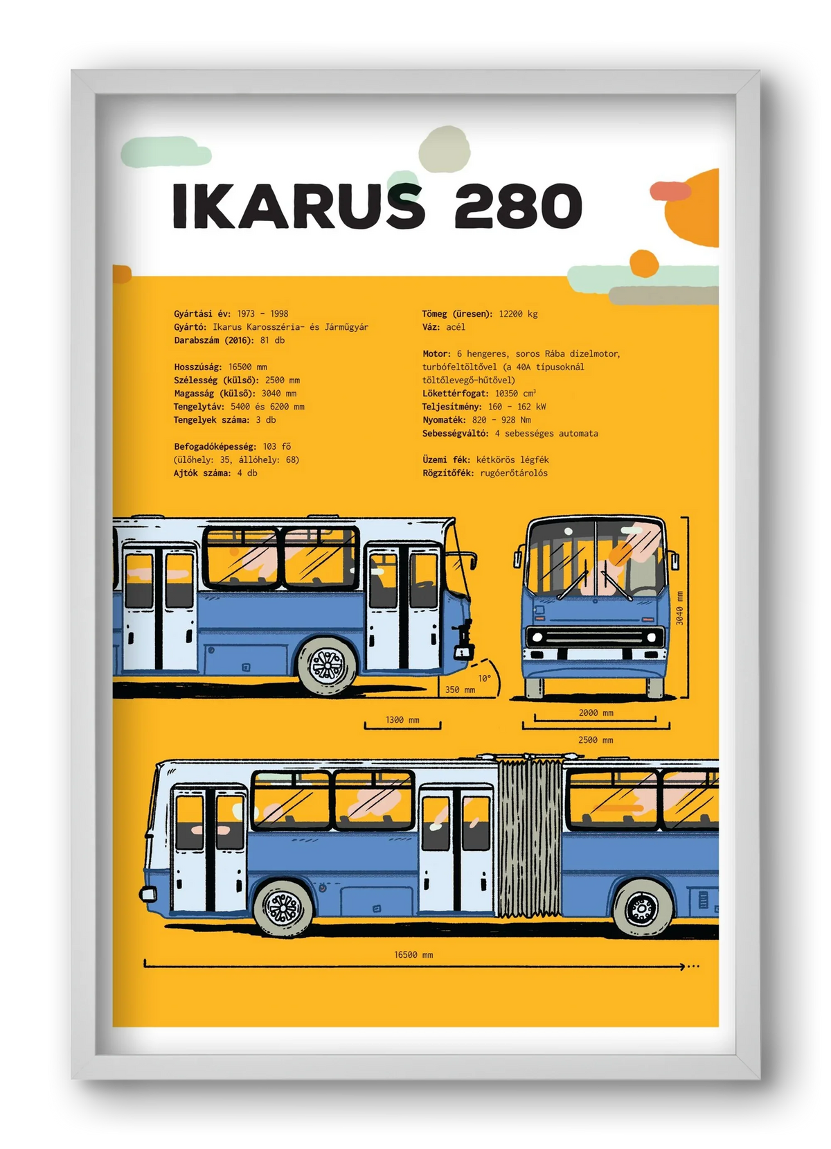 Ikarus 280 jellegrajz - artbridge