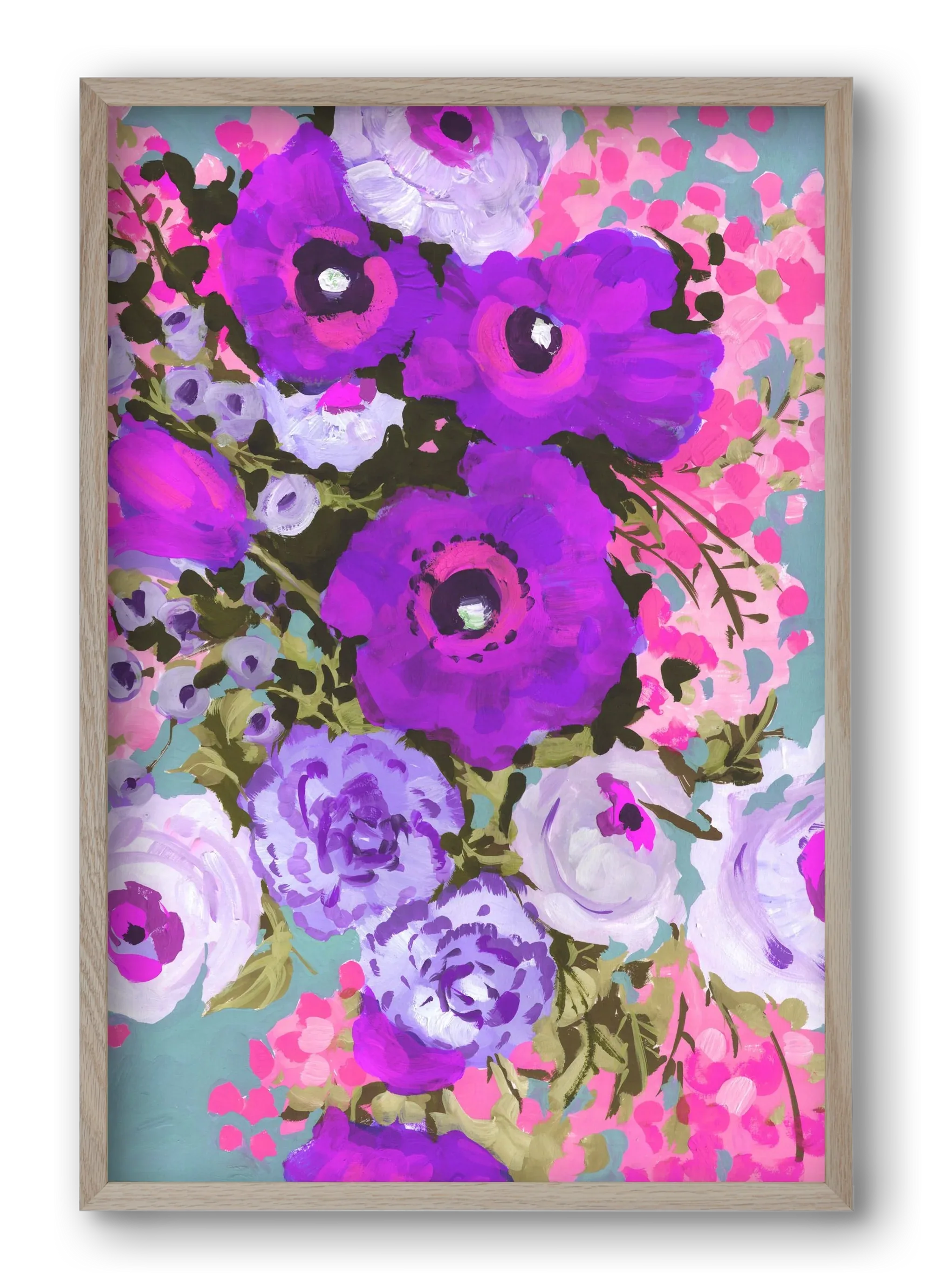 Purple And Rose Pink Bouqe - artbridge