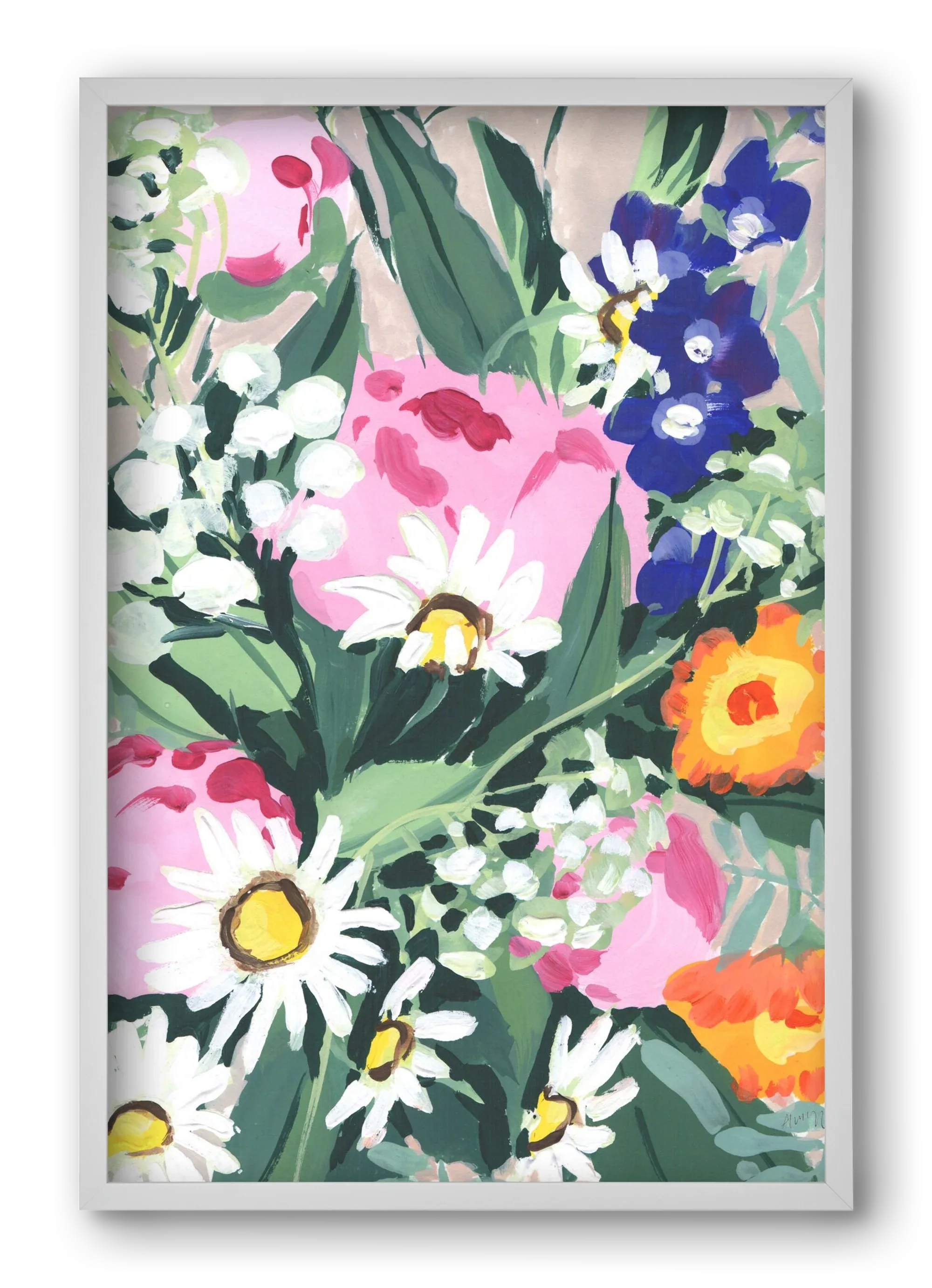 Daisies On Green Grass - artbridge