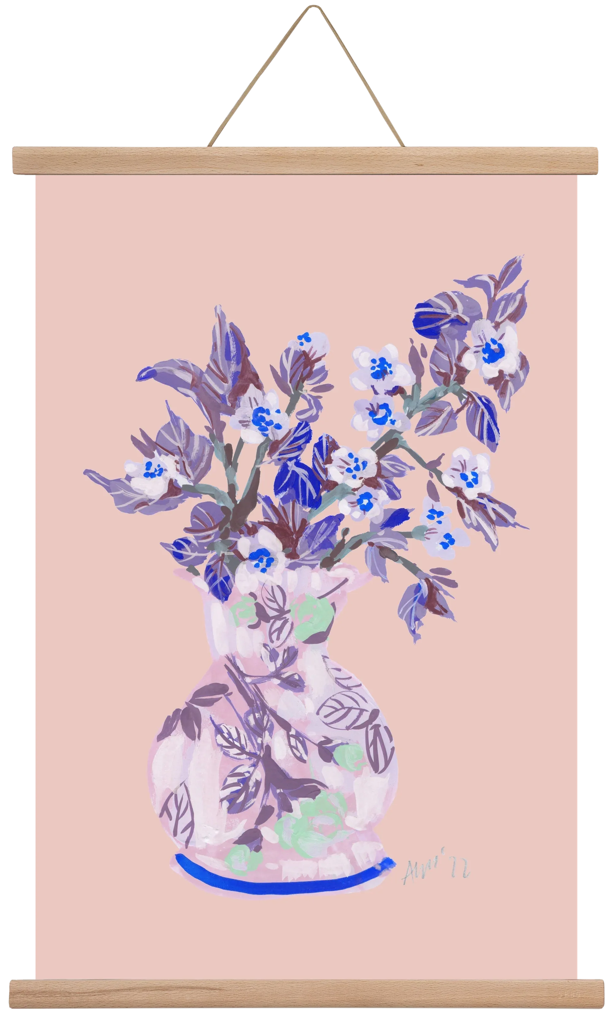 Apple Blossom In Vase- coral - artbridge