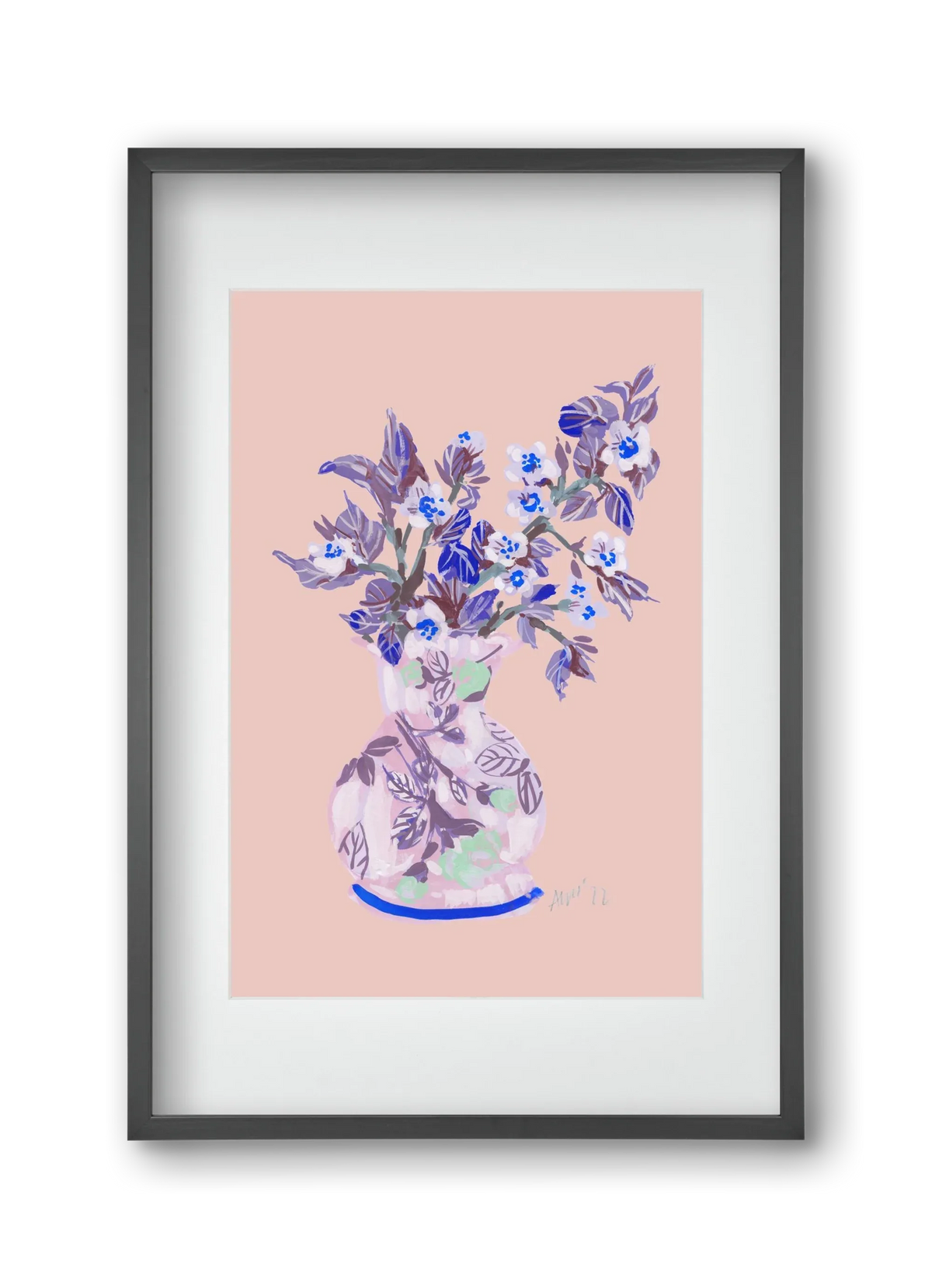 Apple Blossom In Vase- coral - artbridge
