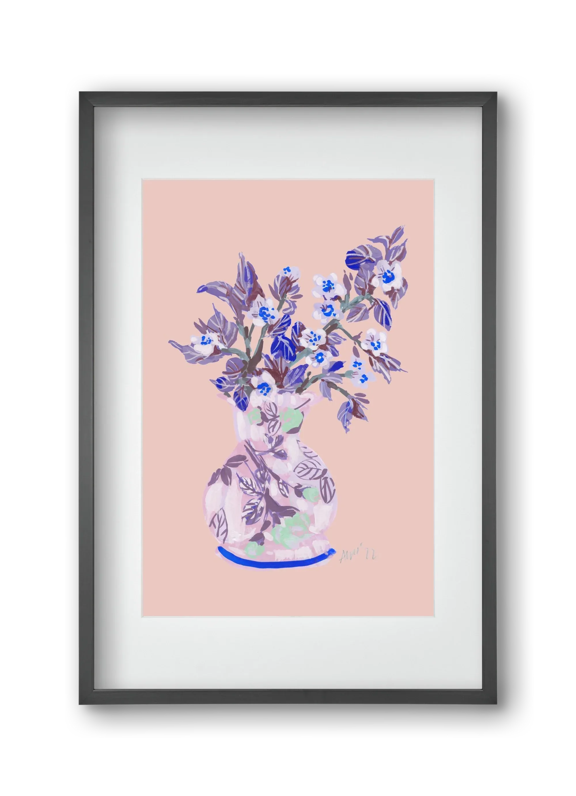 Apple Blossom In Vase- coral - artbridge