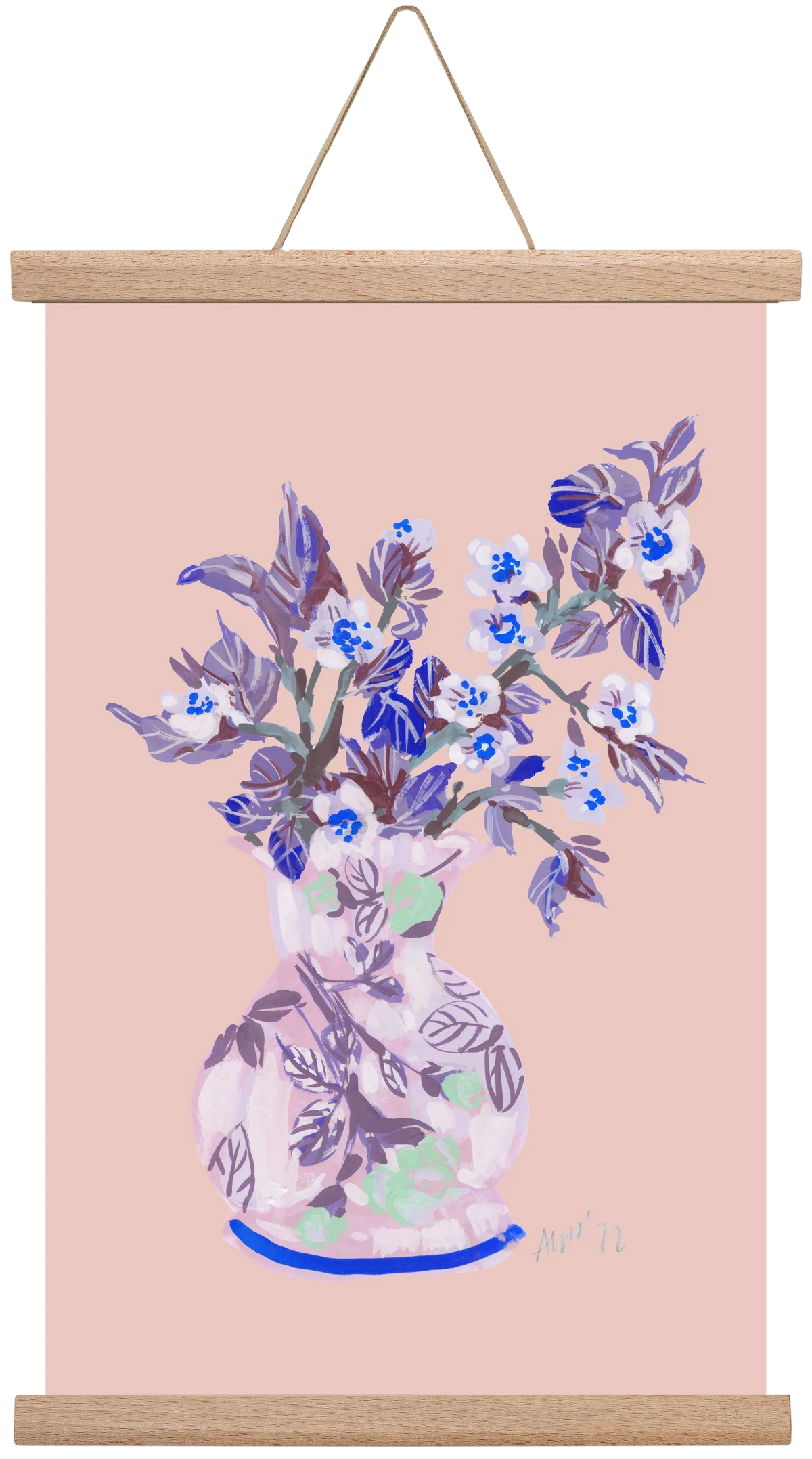 Apple Blossom In Vase- coral - artbridge