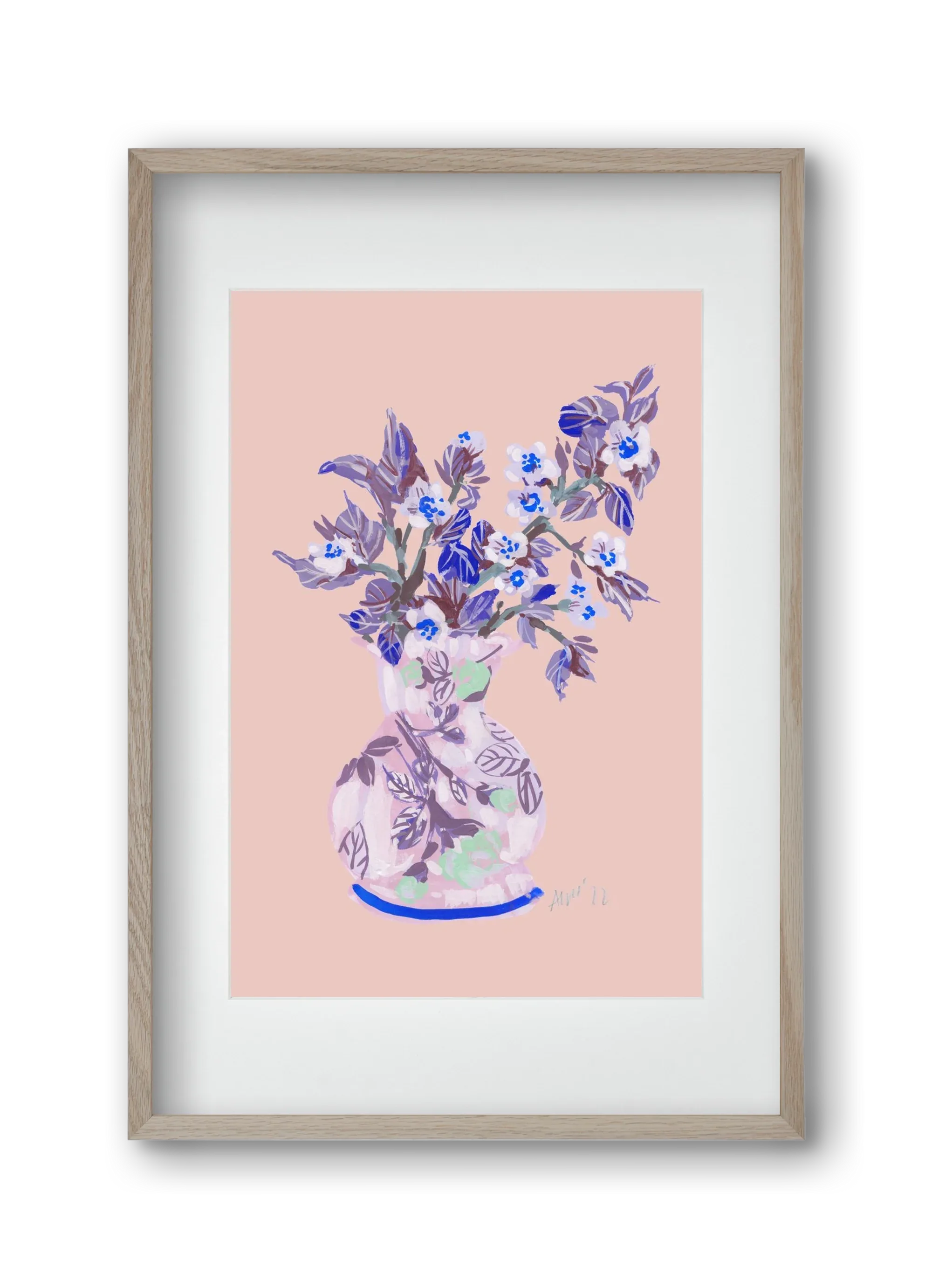 Apple Blossom In Vase- coral - artbridge