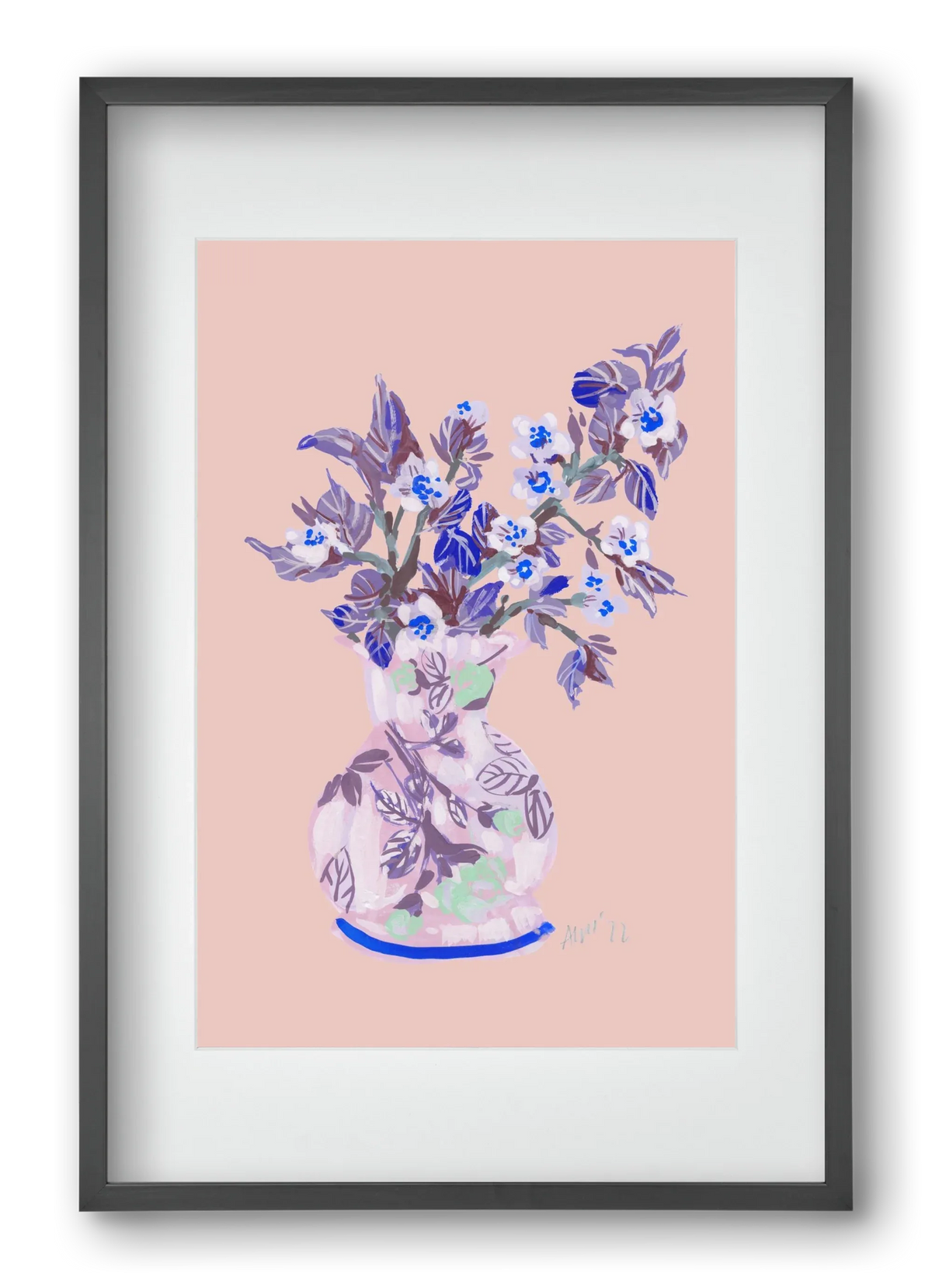 Apple Blossom In Vase- coral - artbridge