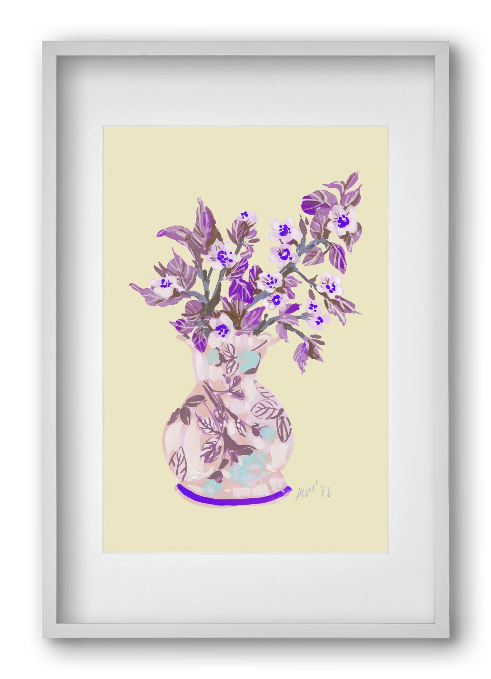 Apple Blossom In Vase- violet - artbridge