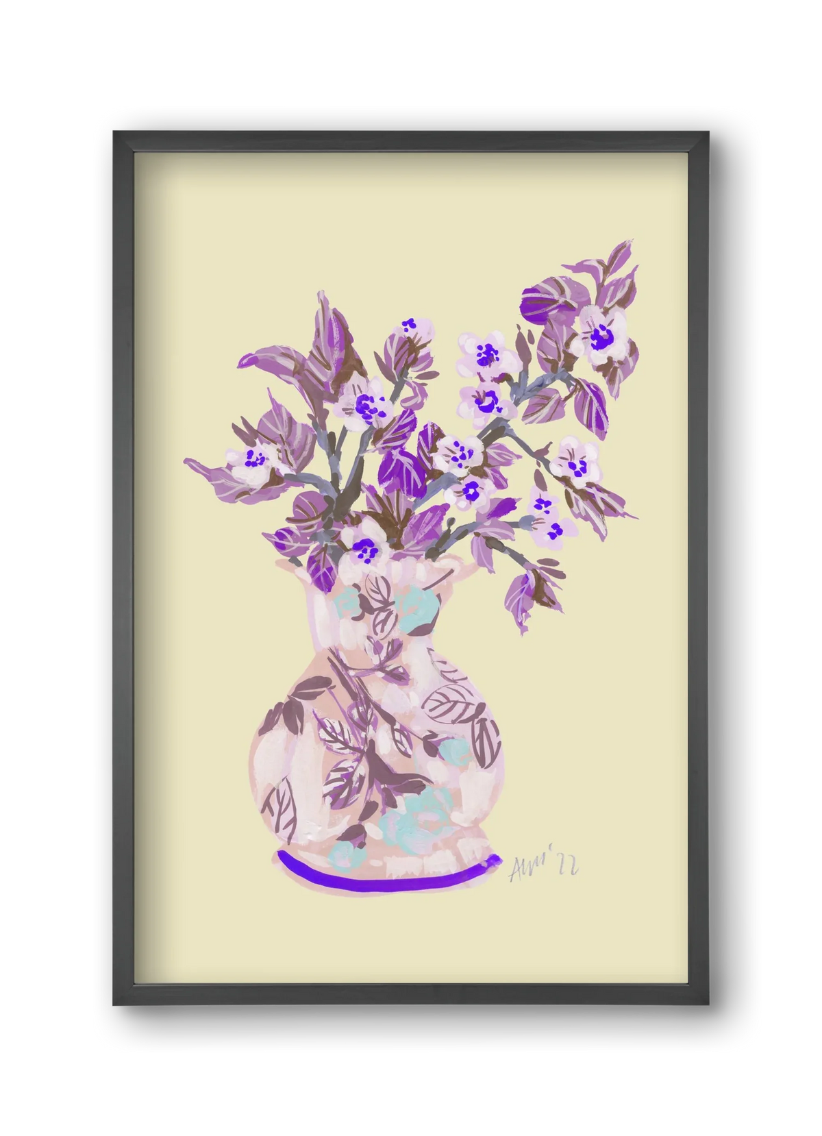 Apple Blossom In Vase- violet - artbridge