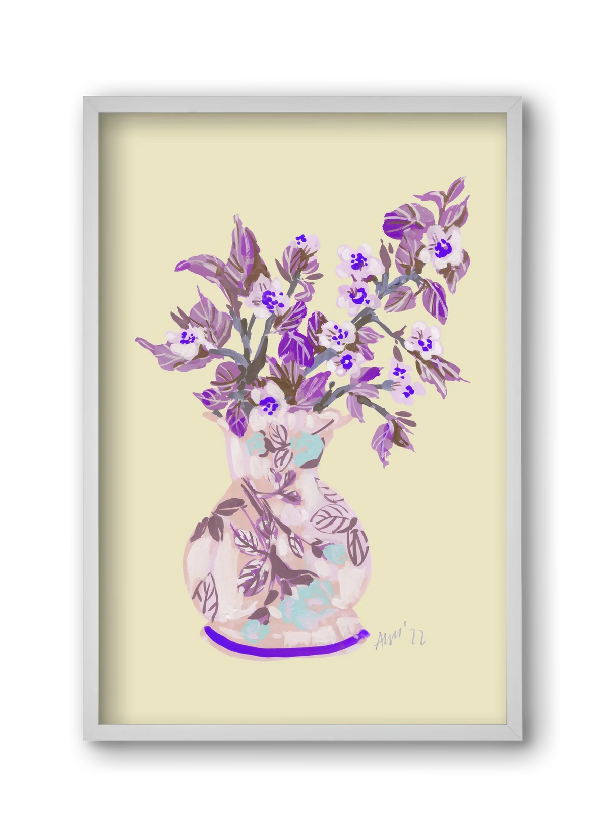 Apple Blossom In Vase- violet - artbridge