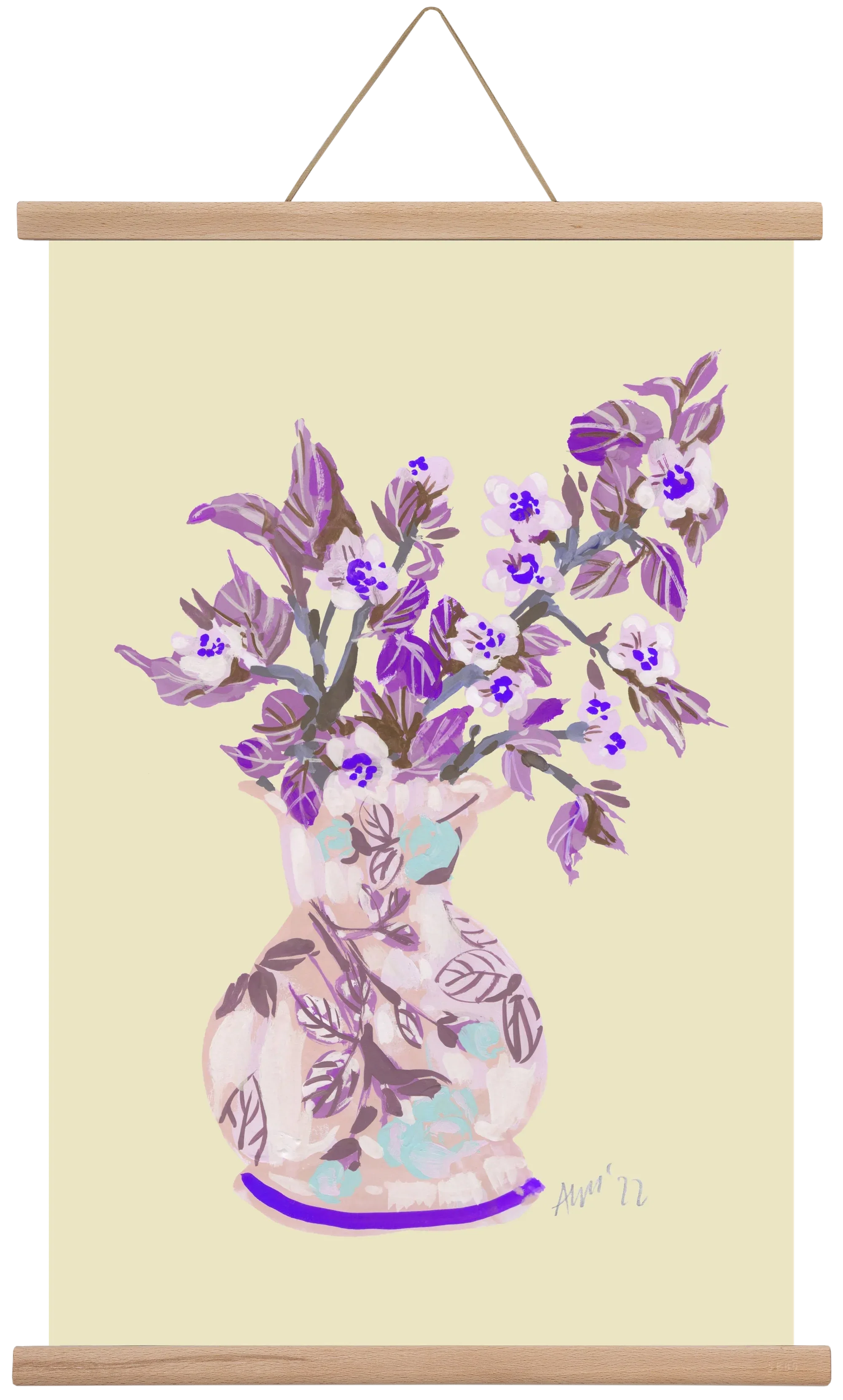 Apple Blossom In Vase- violet - artbridge