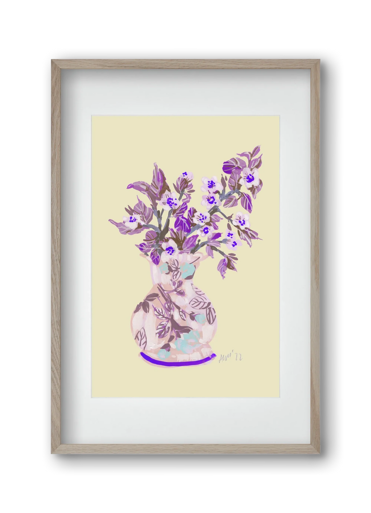 Apple Blossom In Vase- violet - artbridge