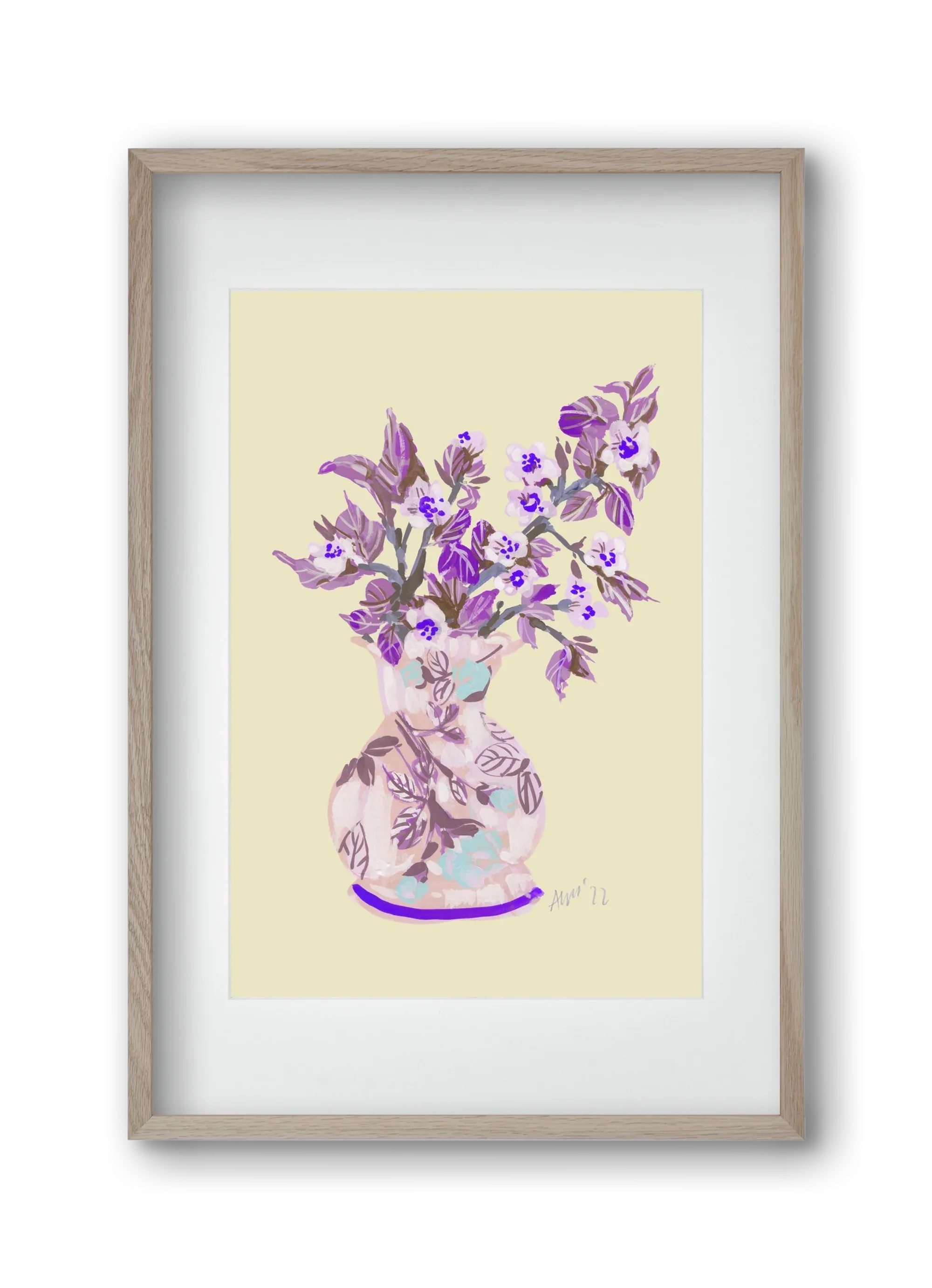 Apple Blossom In Vase- violet - artbridge