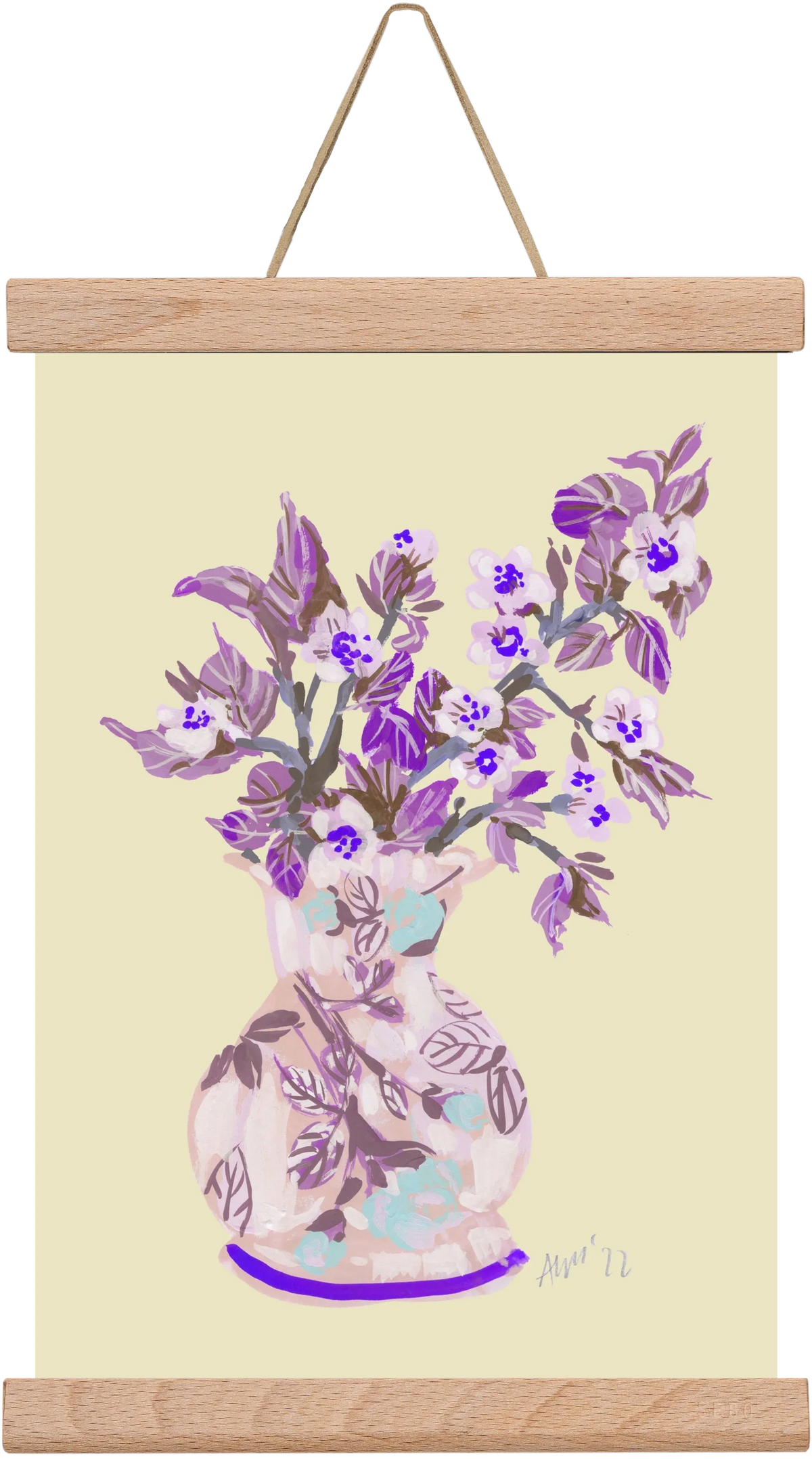 Apple Blossom In Vase- violet - artbridge
