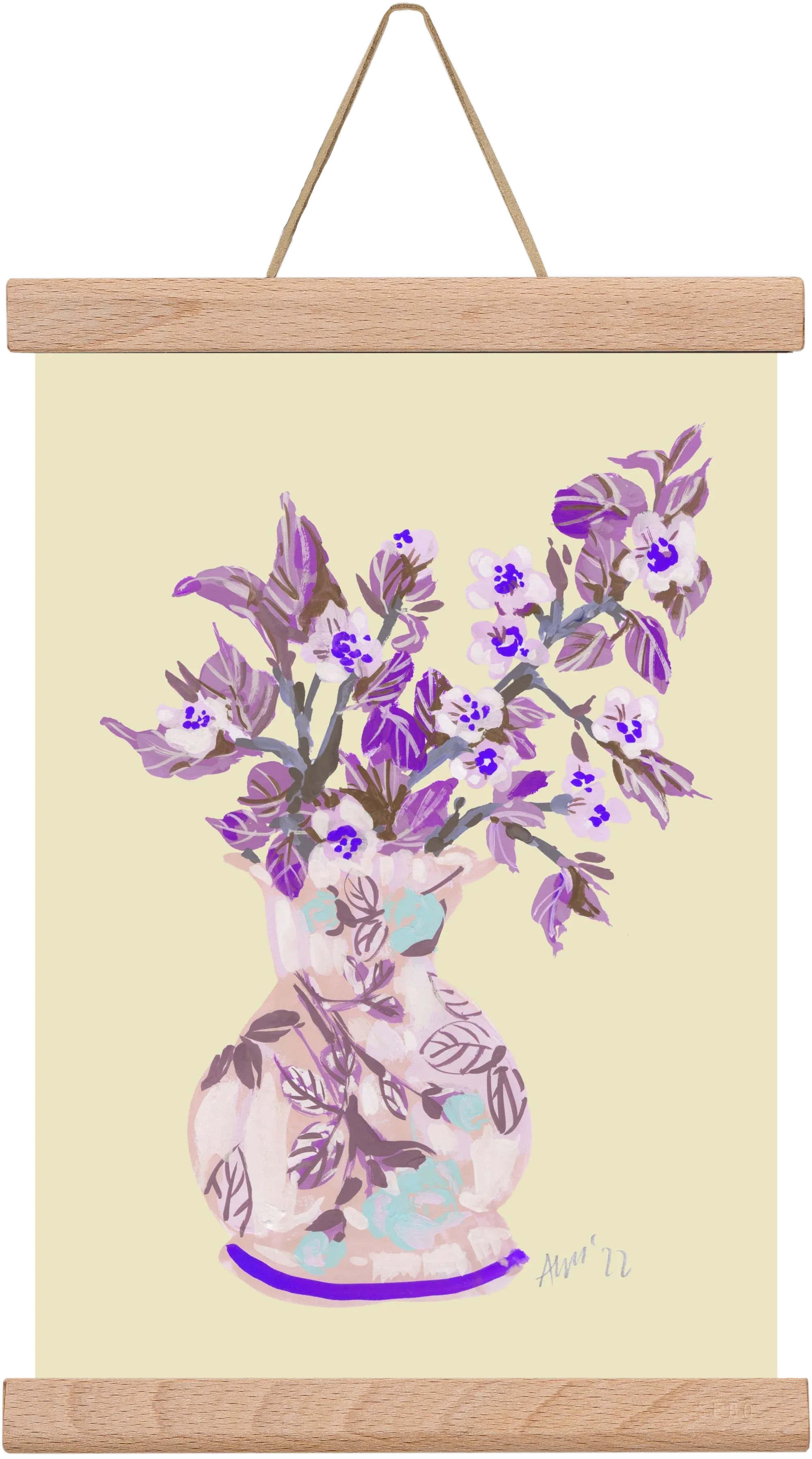 Apple Blossom In Vase- violet - artbridge