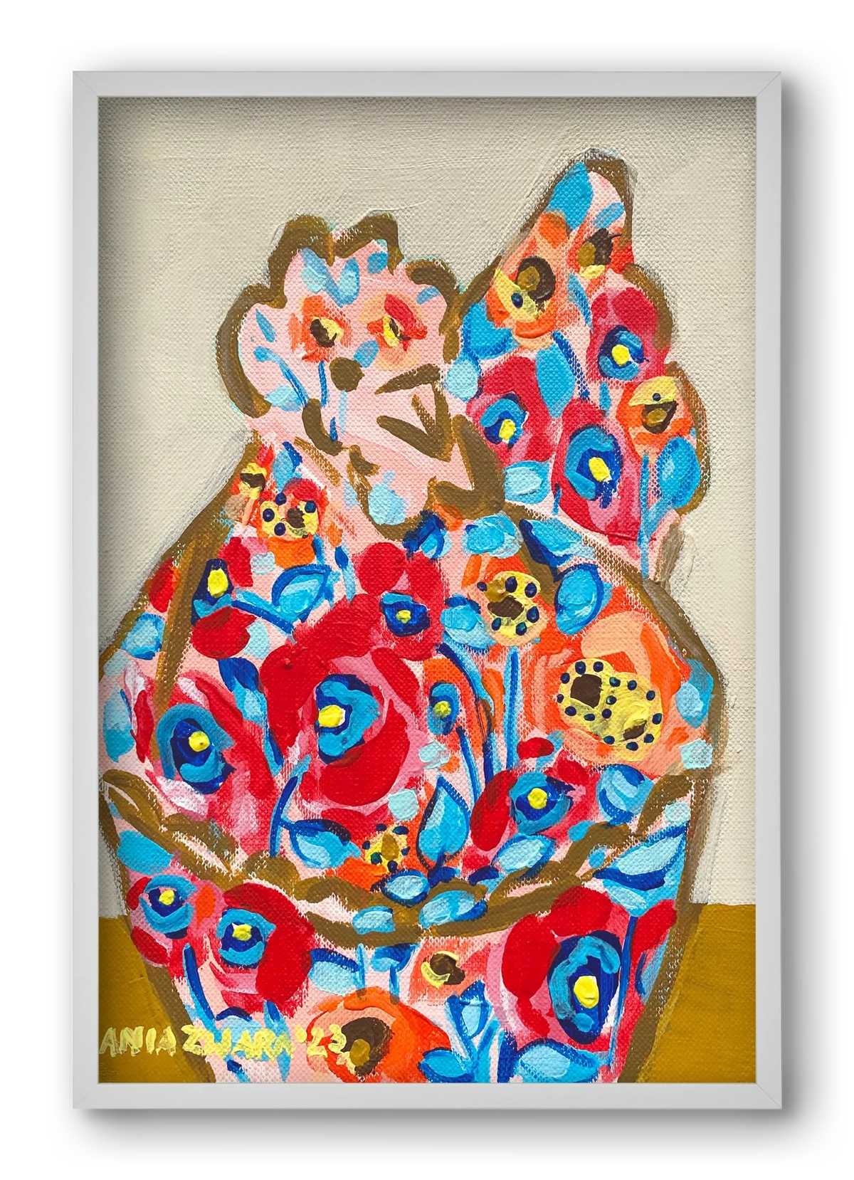Mama Hen in poppies - artbridge