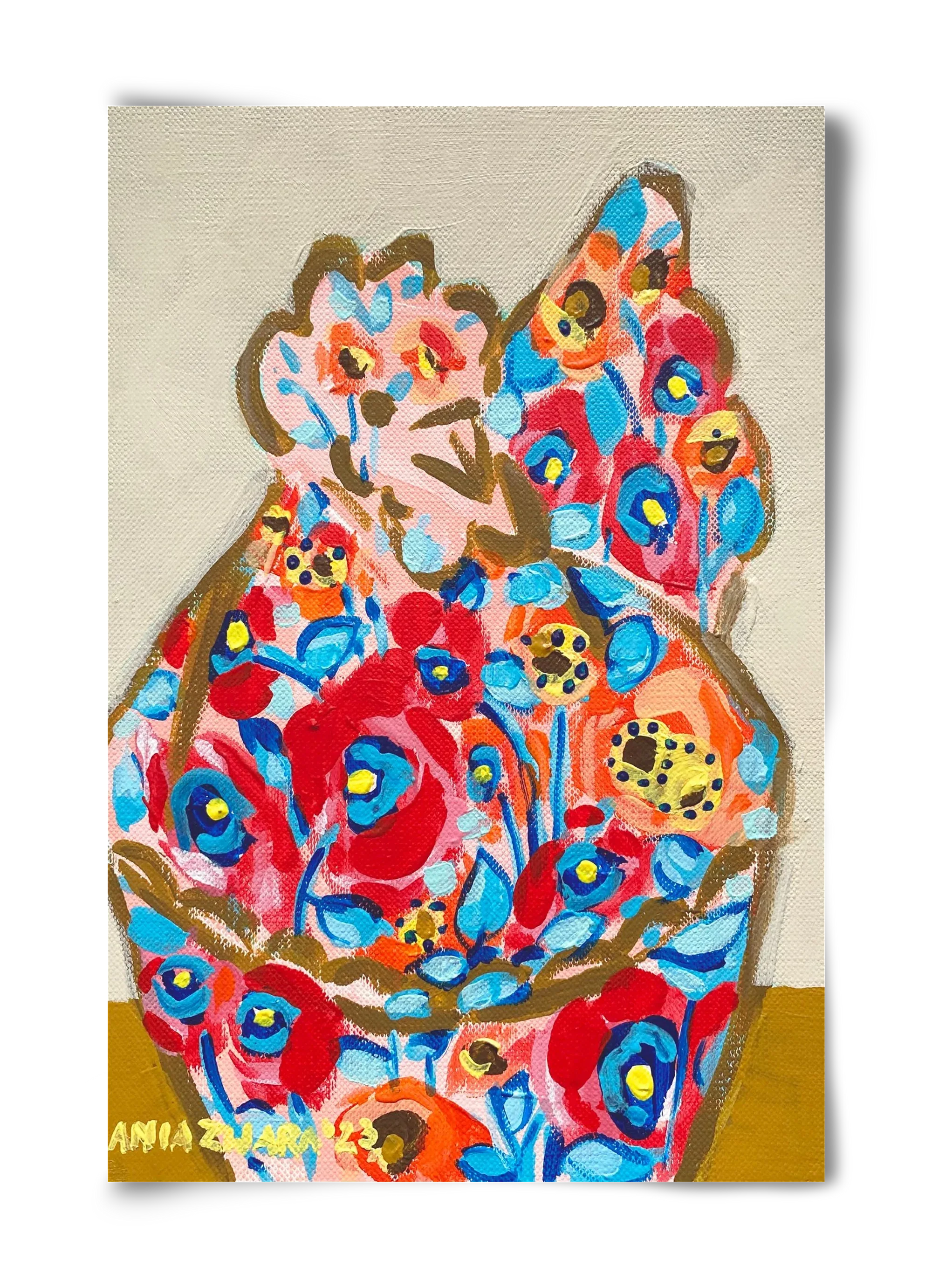 Mama Hen in poppies - artbridge