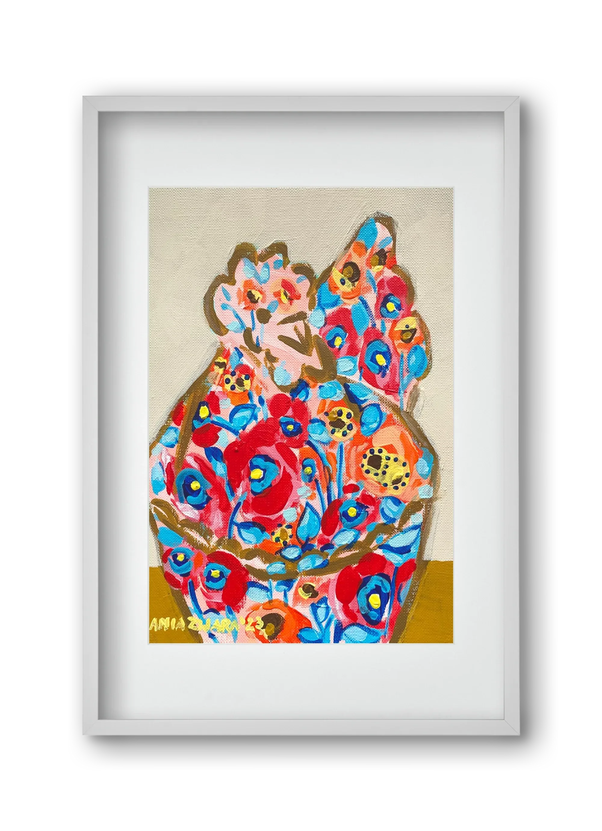 Mama Hen in poppies - artbridge