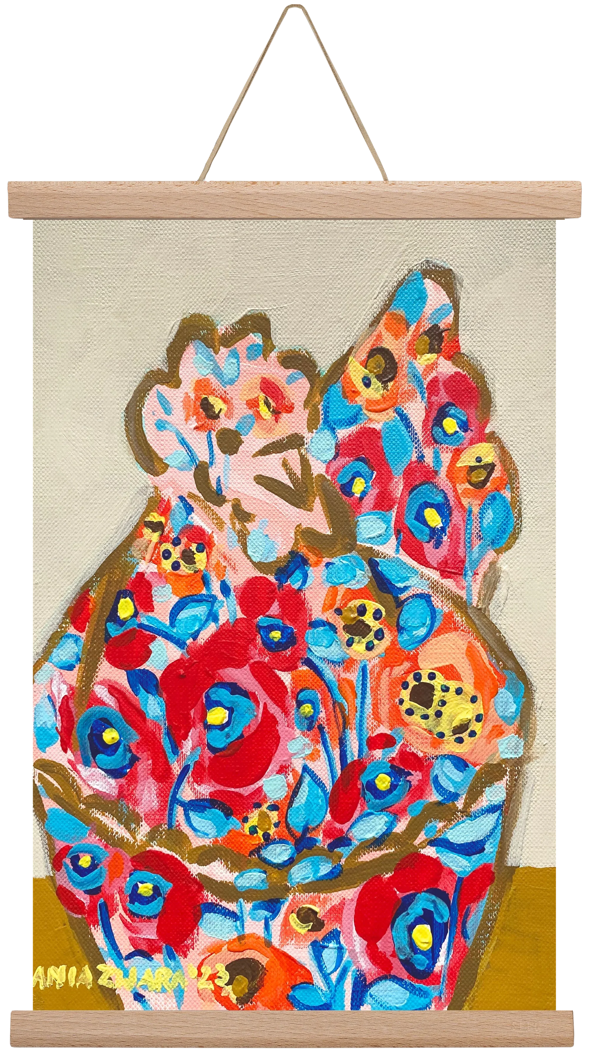 Mama Hen in poppies - artbridge