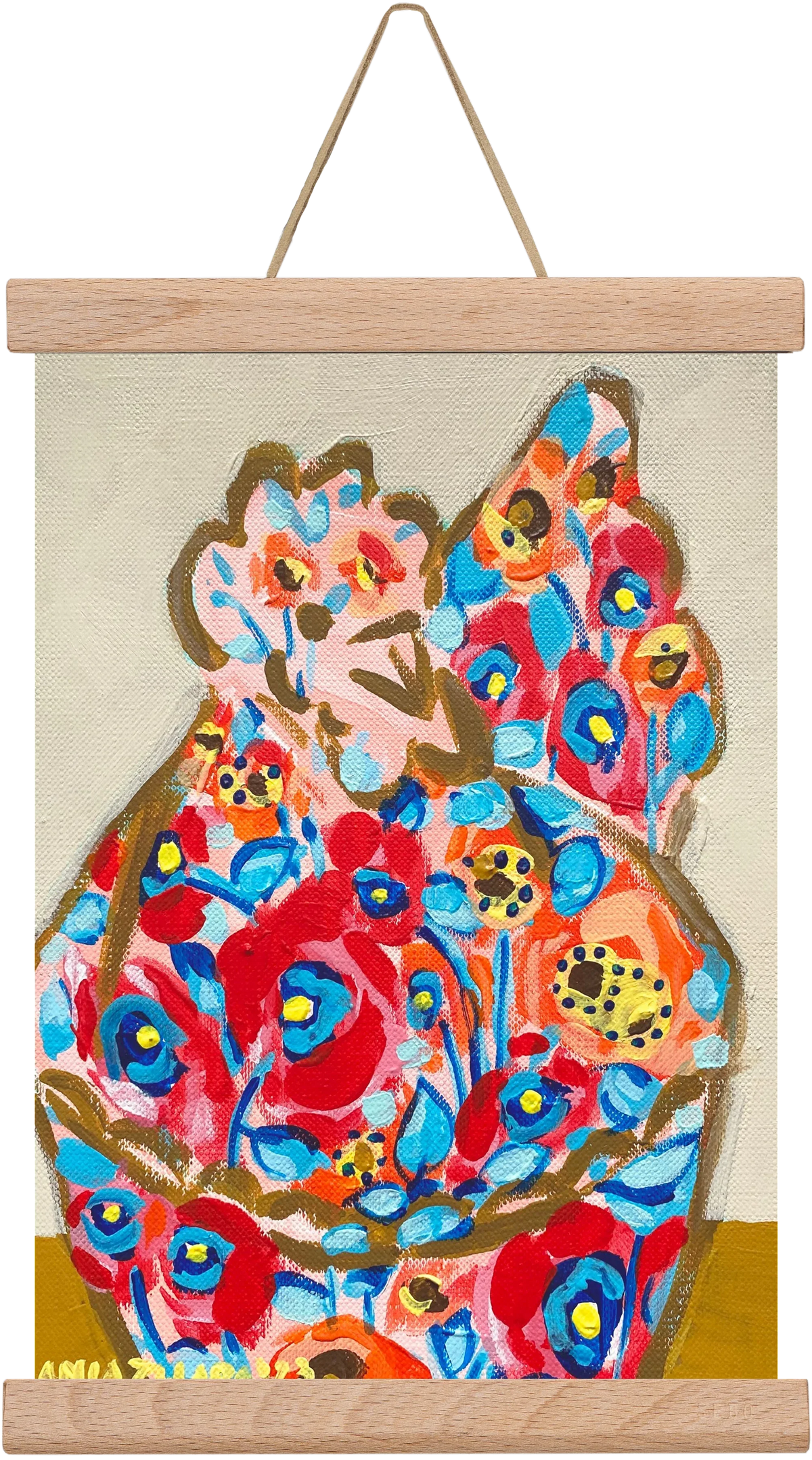 Mama Hen in poppies - artbridge