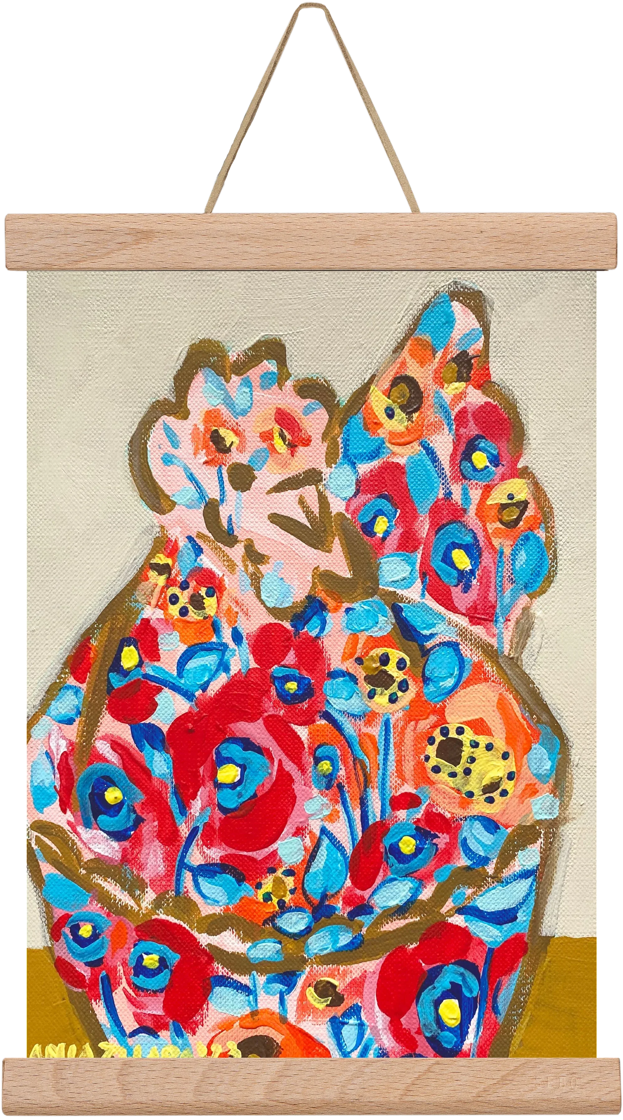 Mama Hen in poppies - artbridge