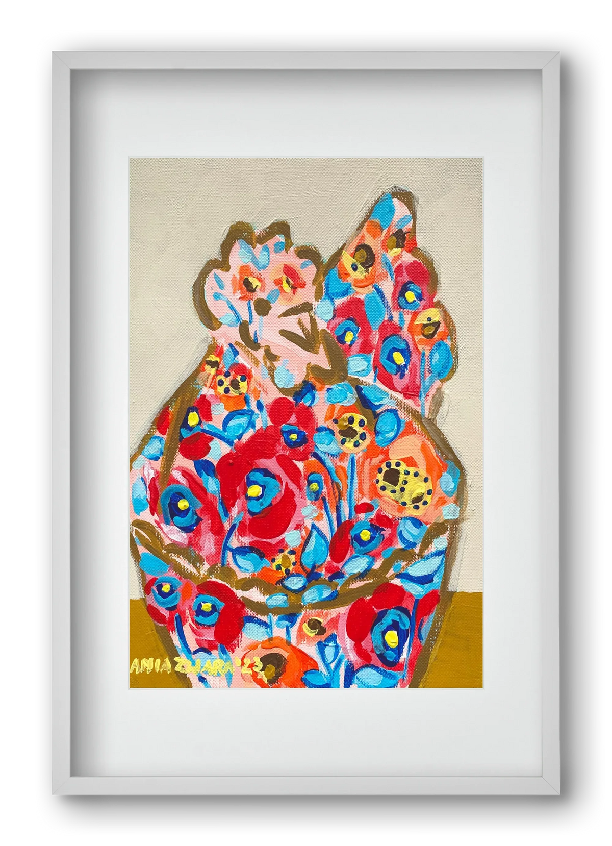 Mama Hen in poppies - artbridge