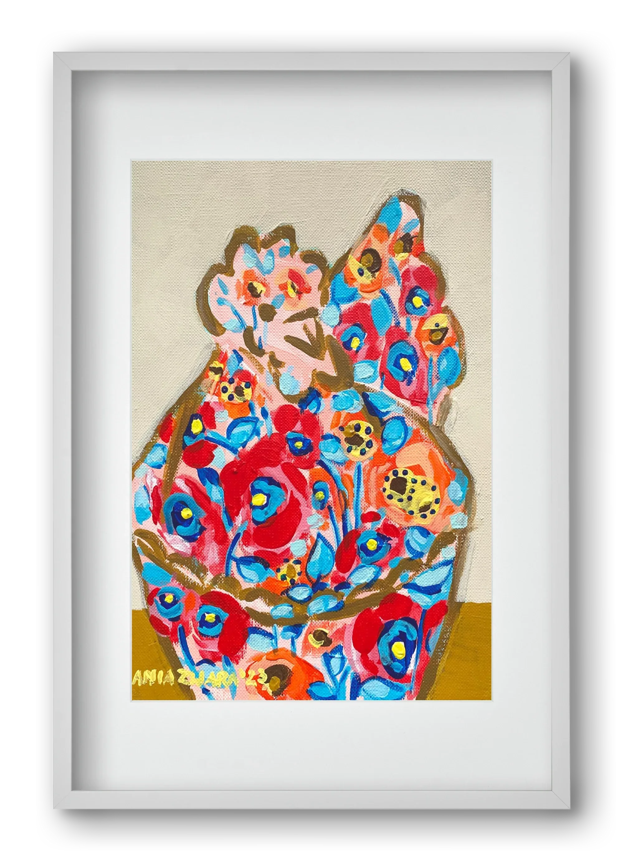 Mama Hen in poppies - artbridge