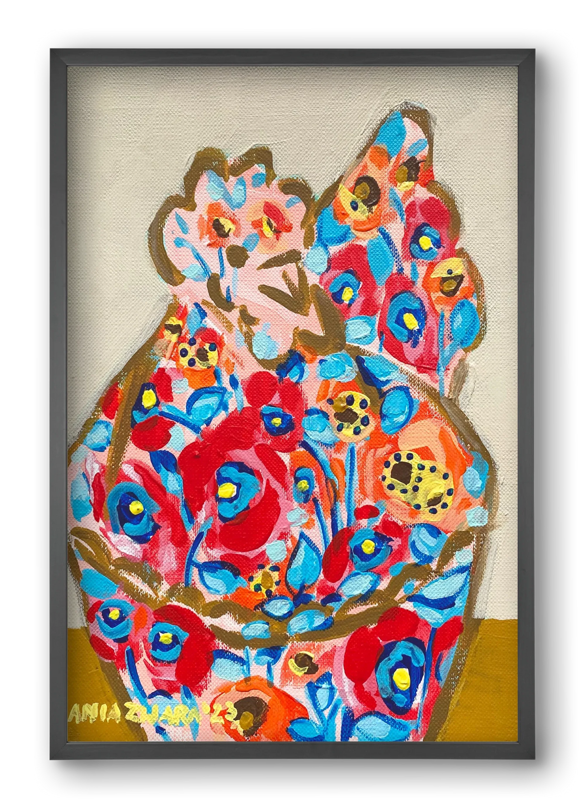 Mama Hen in poppies - artbridge