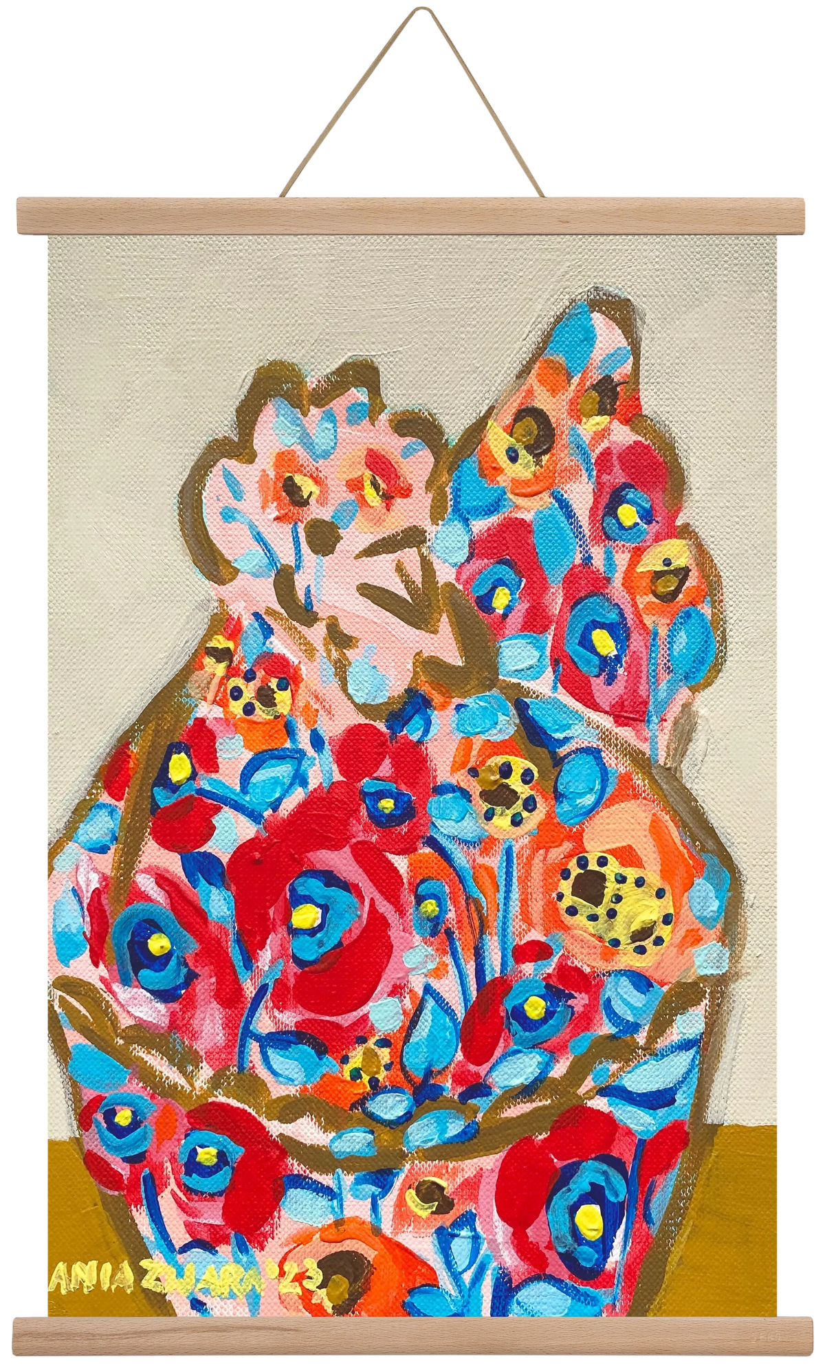 Mama Hen in poppies - artbridge