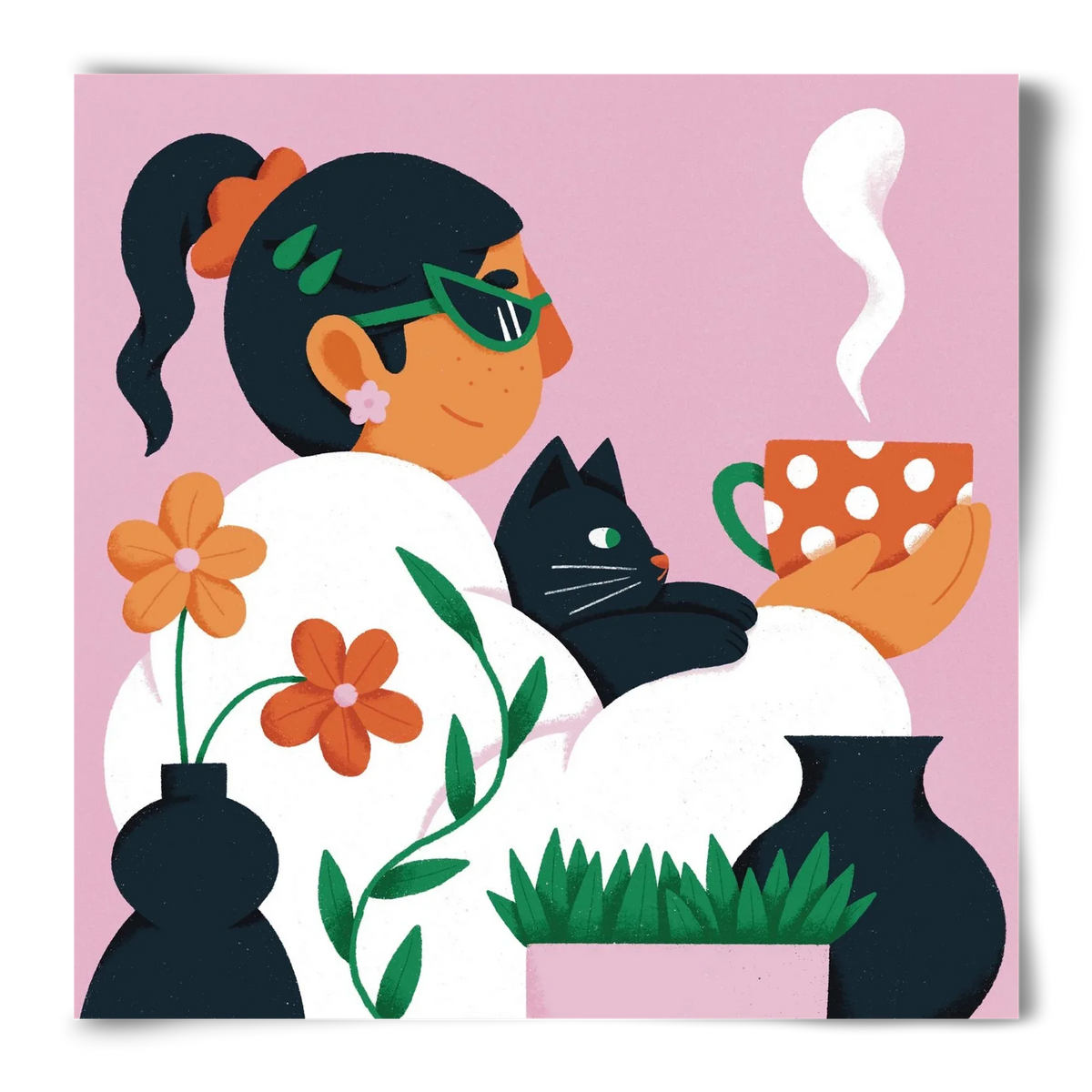 Girl with a cat - artbridge