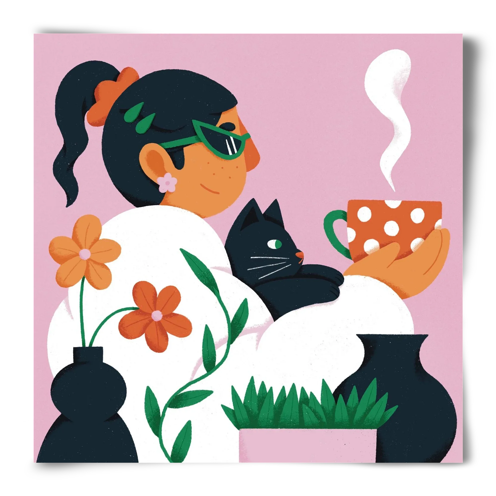 Girl with a cat - artbridge