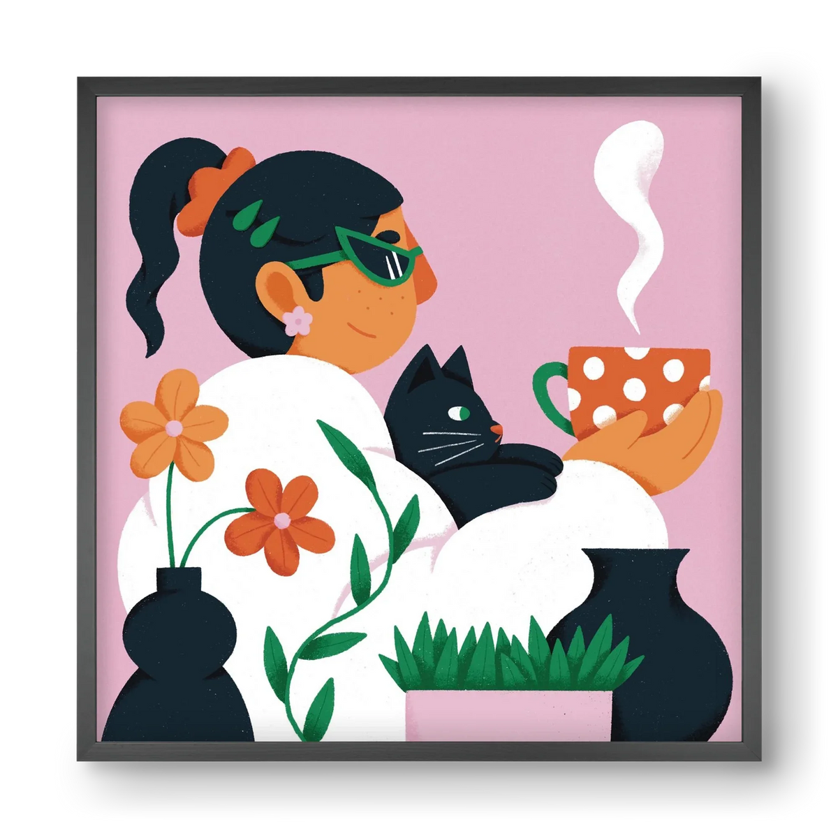 Girl with a cat - artbridge