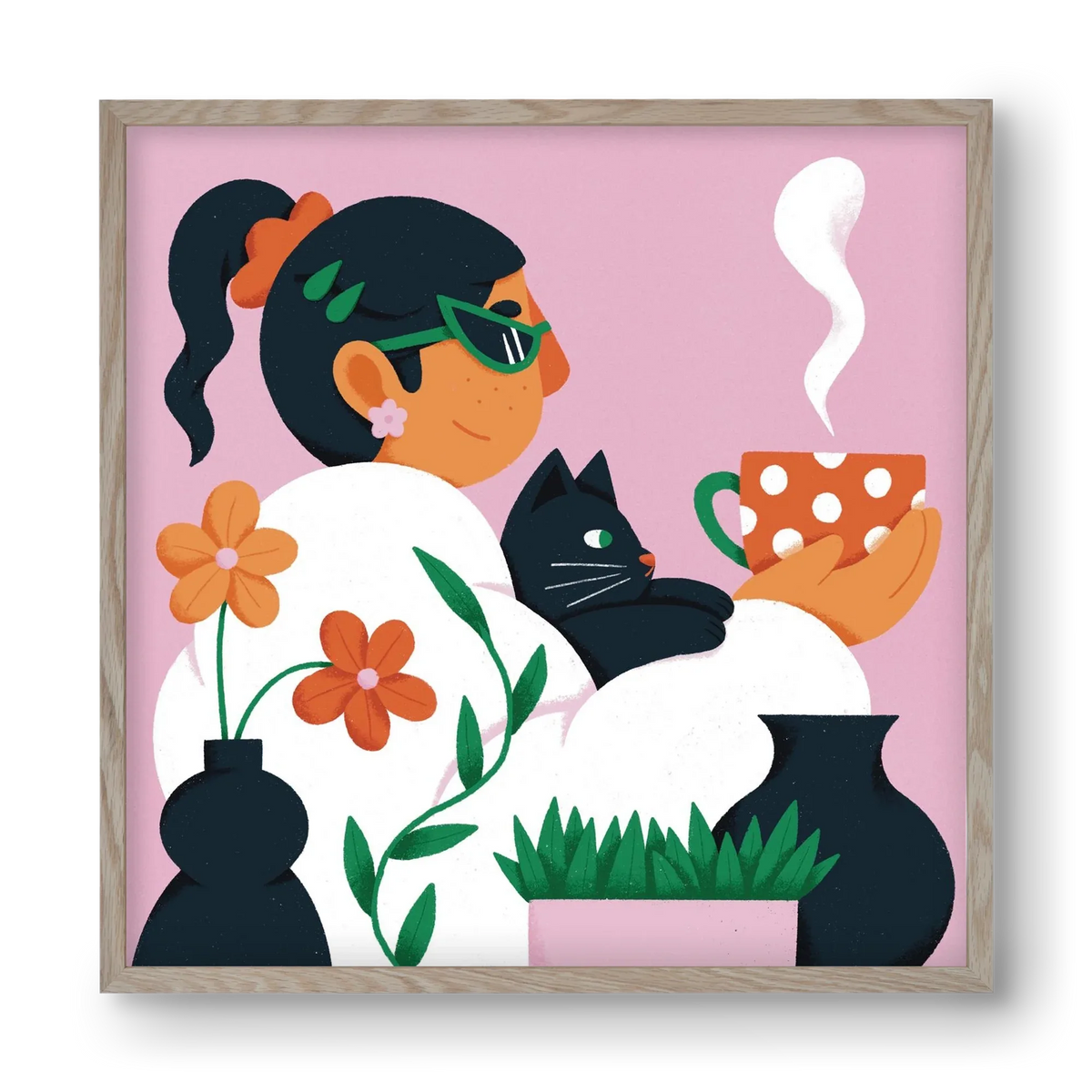 Girl with a cat - artbridge