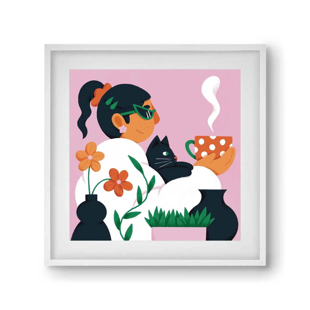 Girl with a cat - artbridge