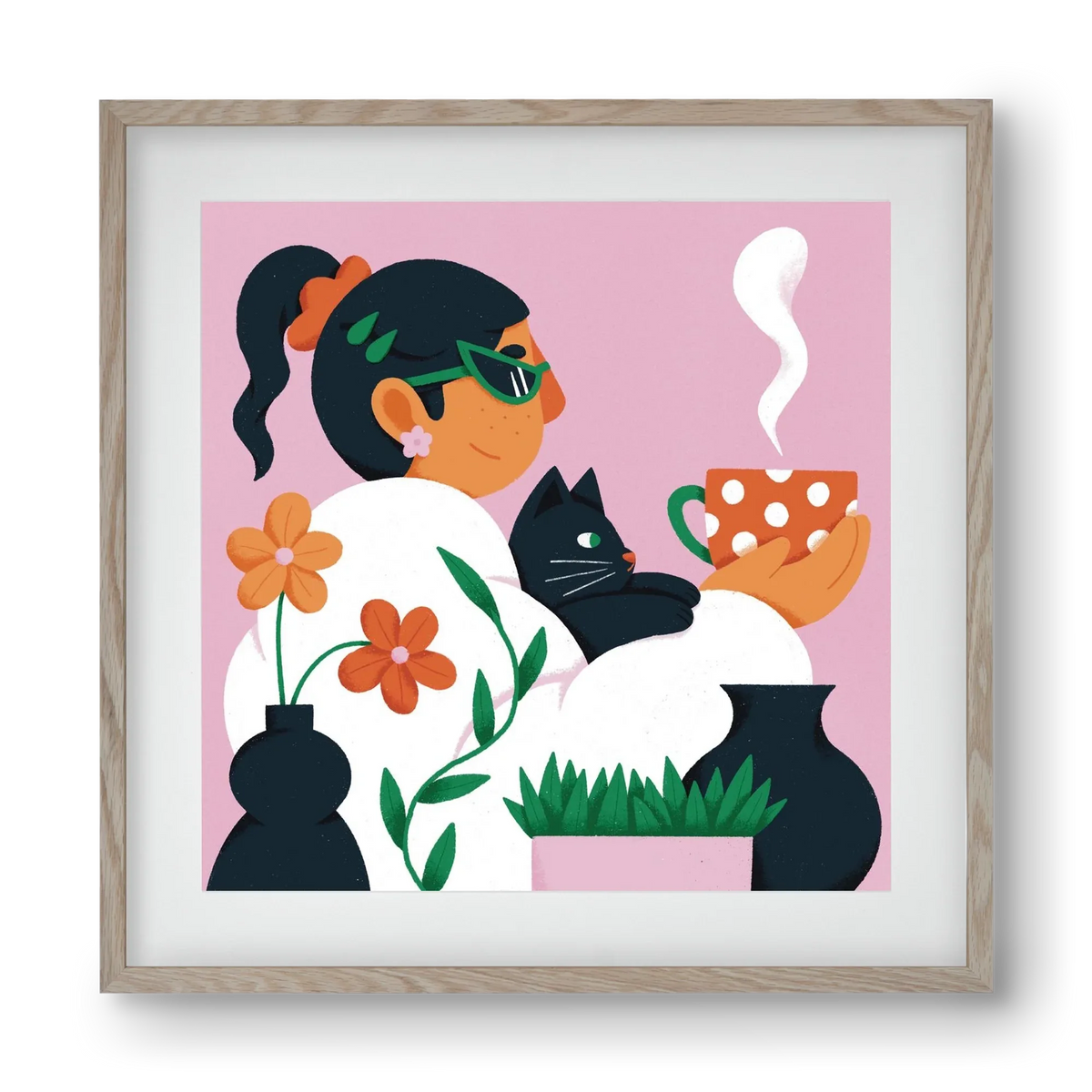 Girl with a cat - artbridge