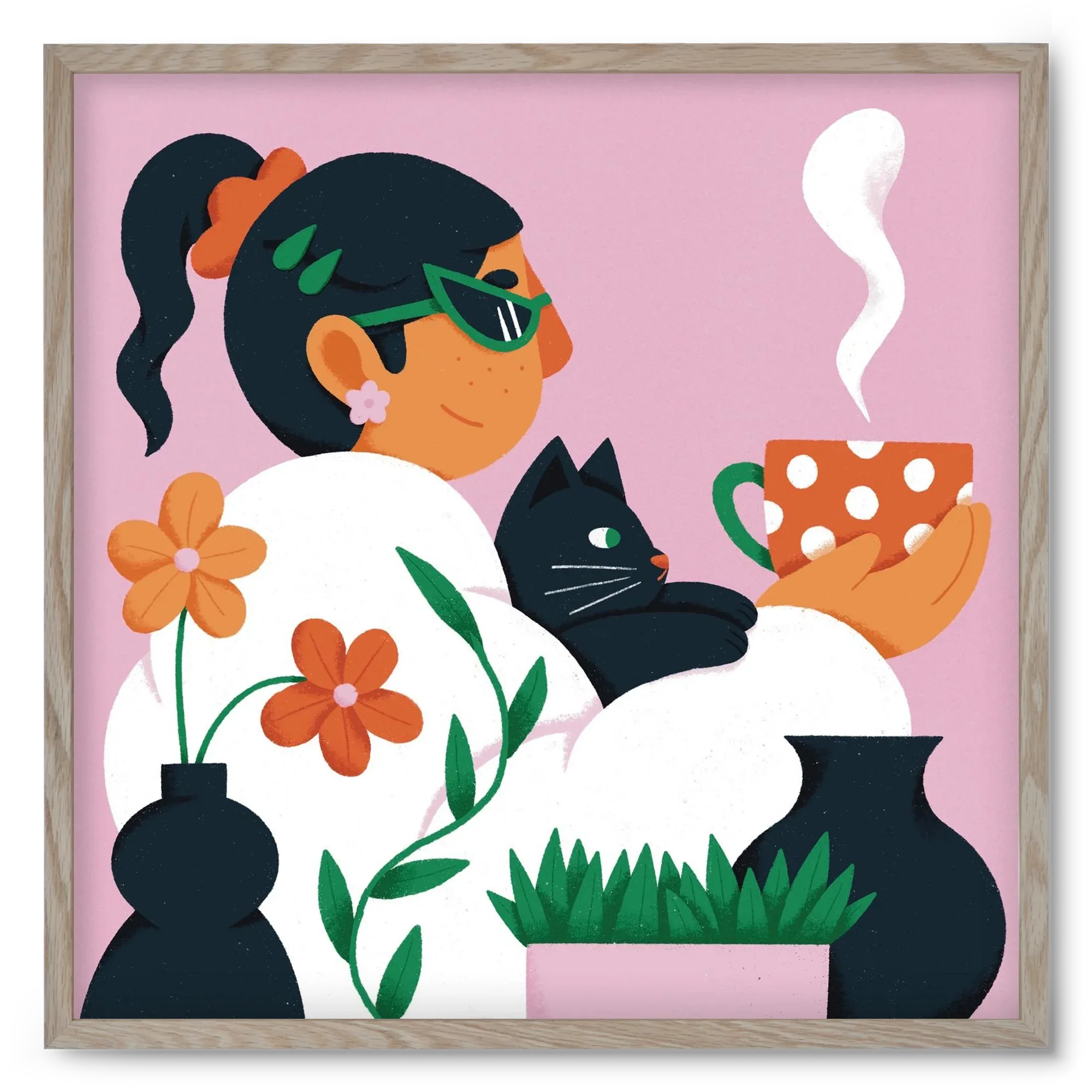 Girl with a cat - artbridge