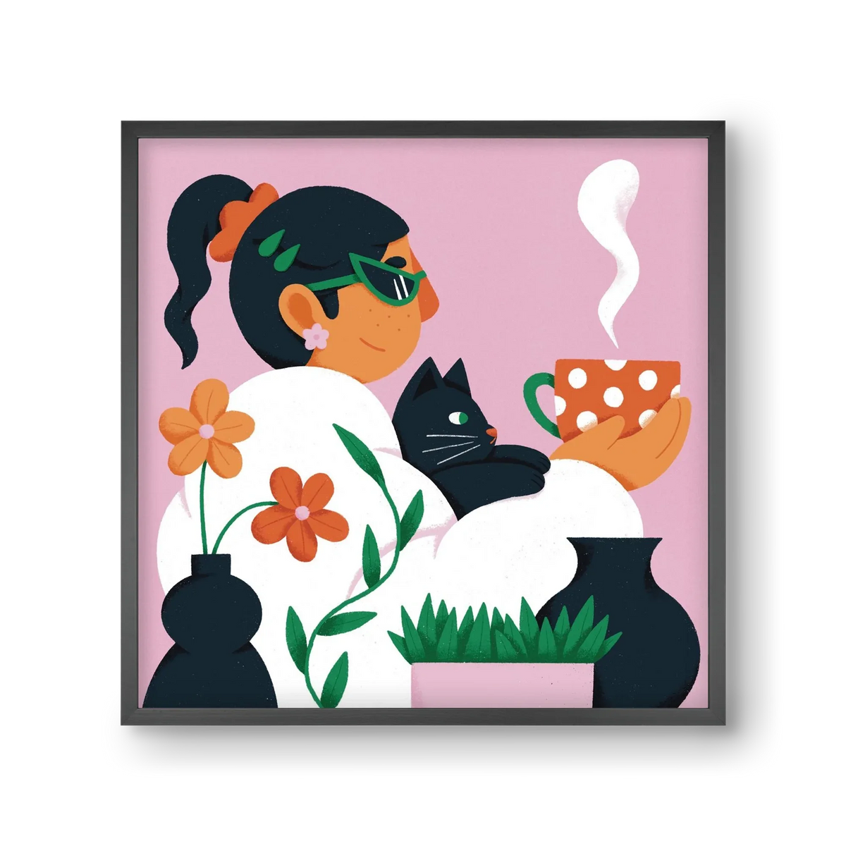 Girl with a cat - artbridge