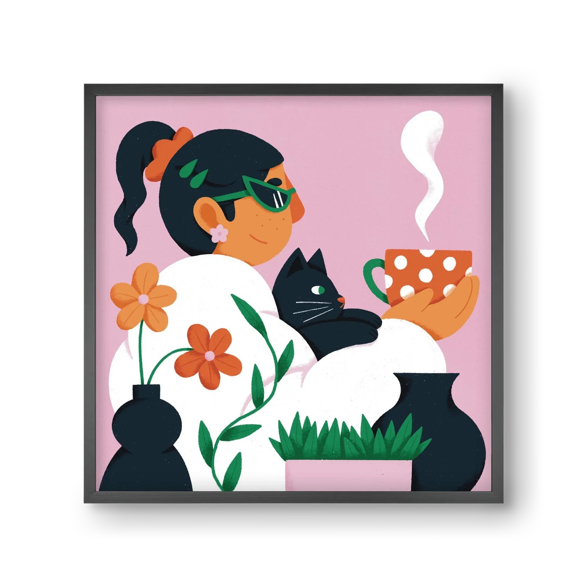Girl with a cat - artbridge