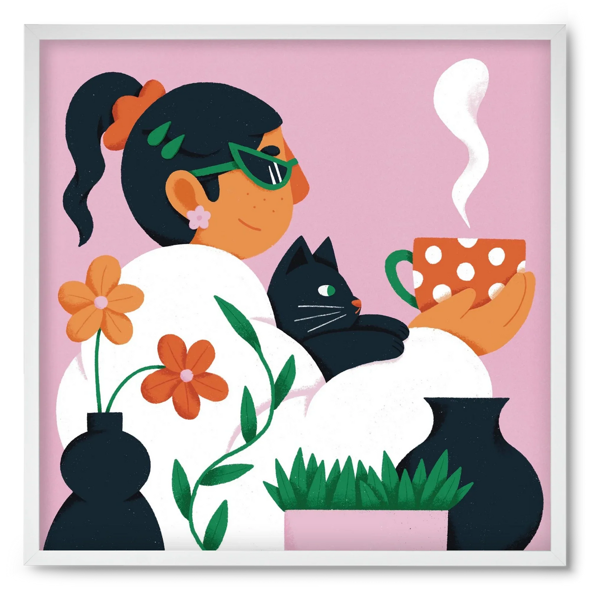 Girl with a cat - artbridge