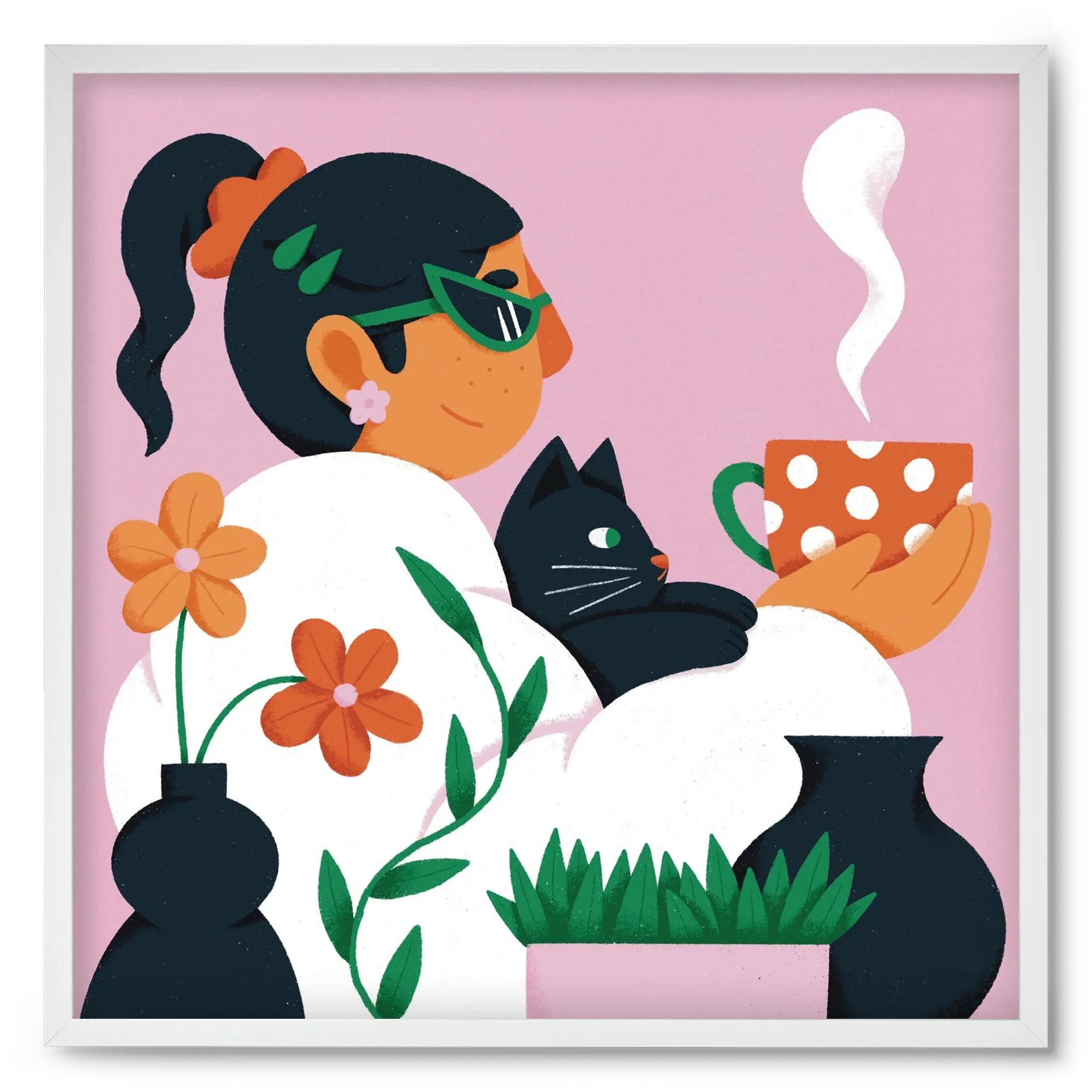 Girl with a cat - artbridge