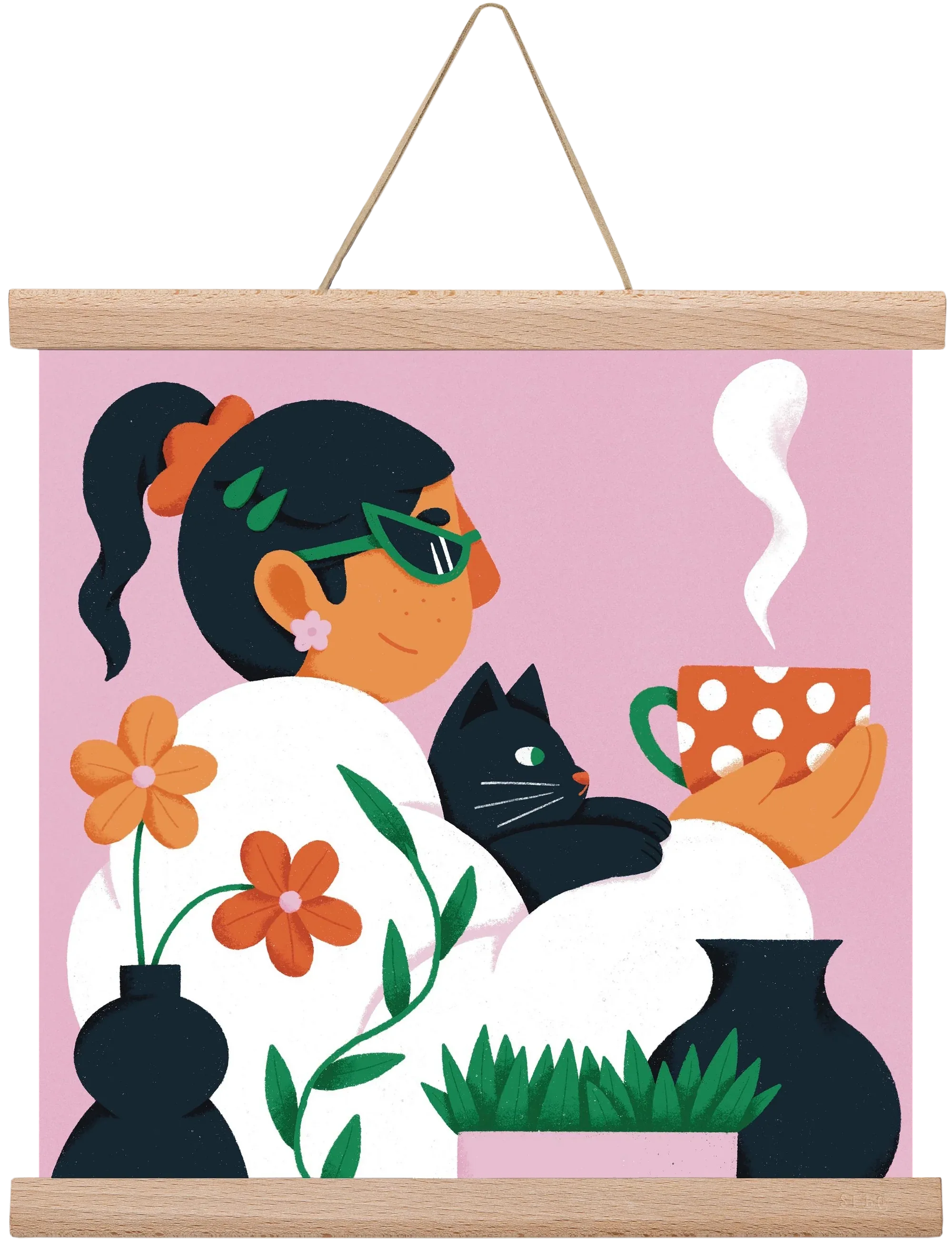 Girl with a cat - artbridge