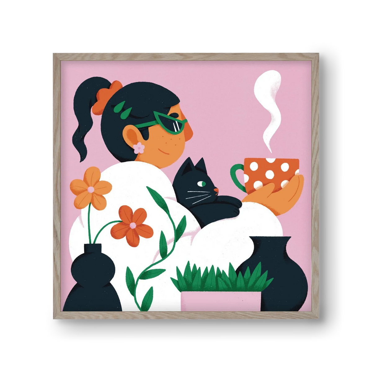 Girl with a cat - artbridge